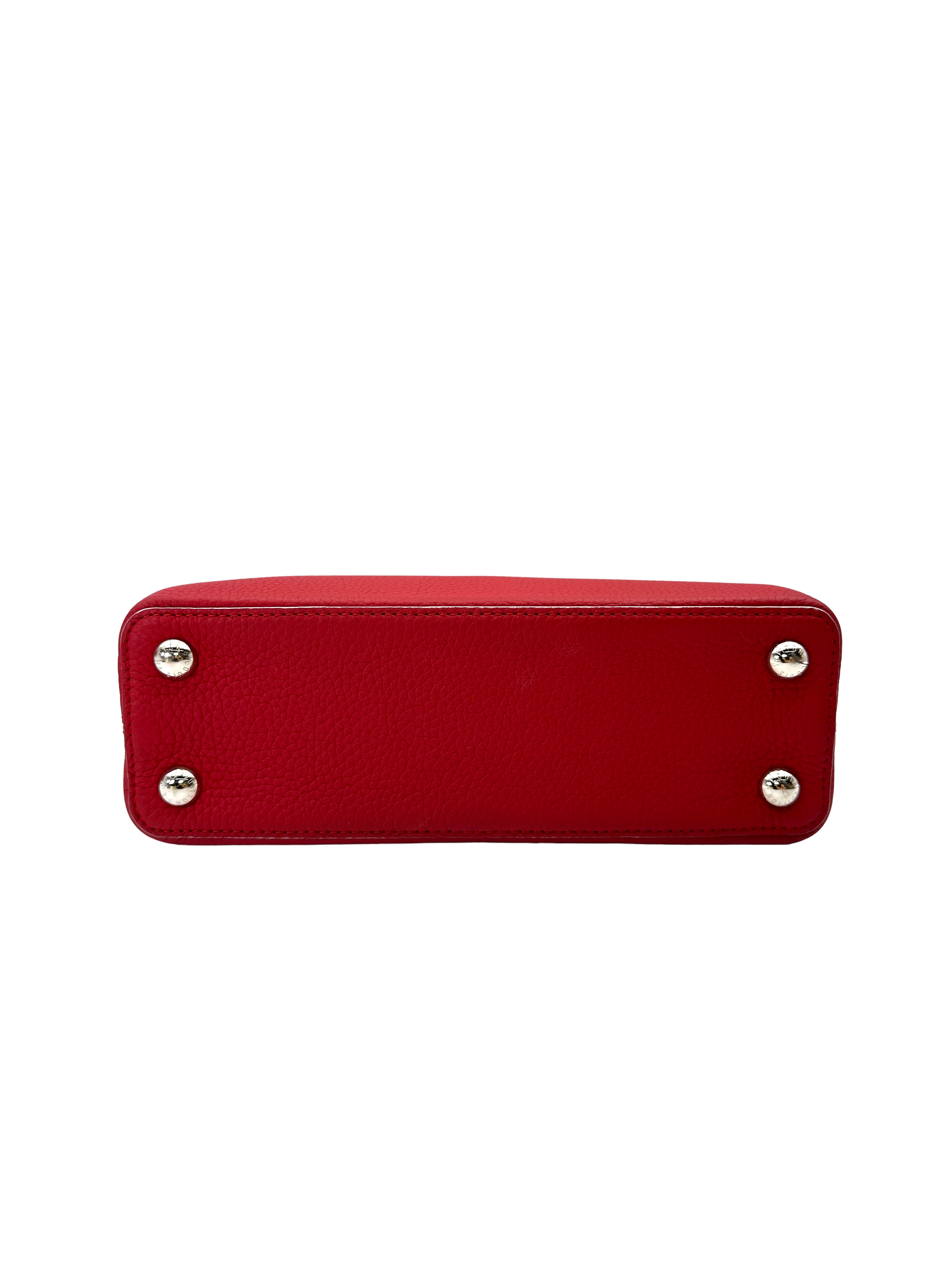 Louis Vuitton Capucines Red Taurillon Leather Handle Bag LV3052