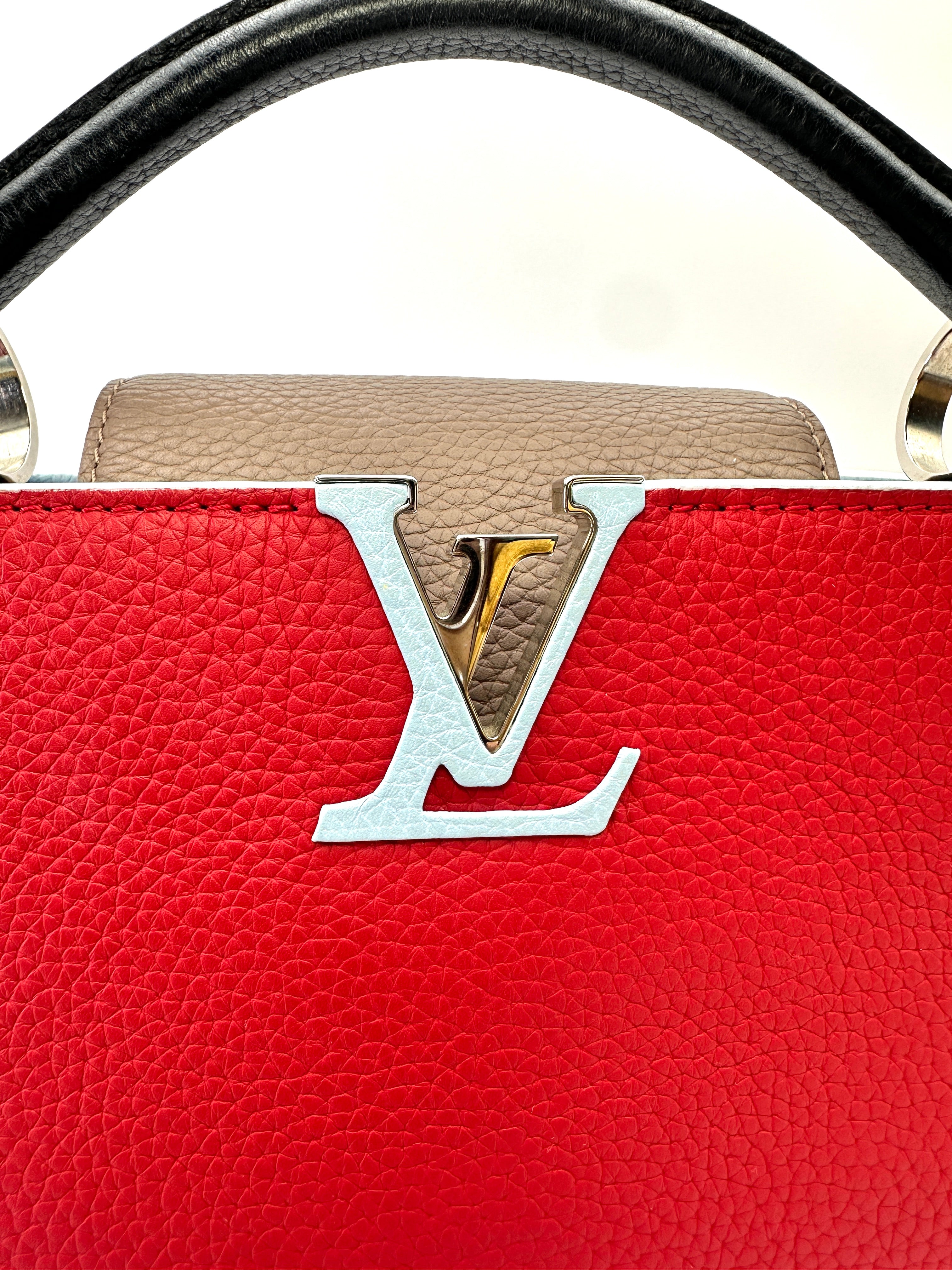 Louis Vuitton Capucines Red Taurillon Leather Handle Bag LV3052