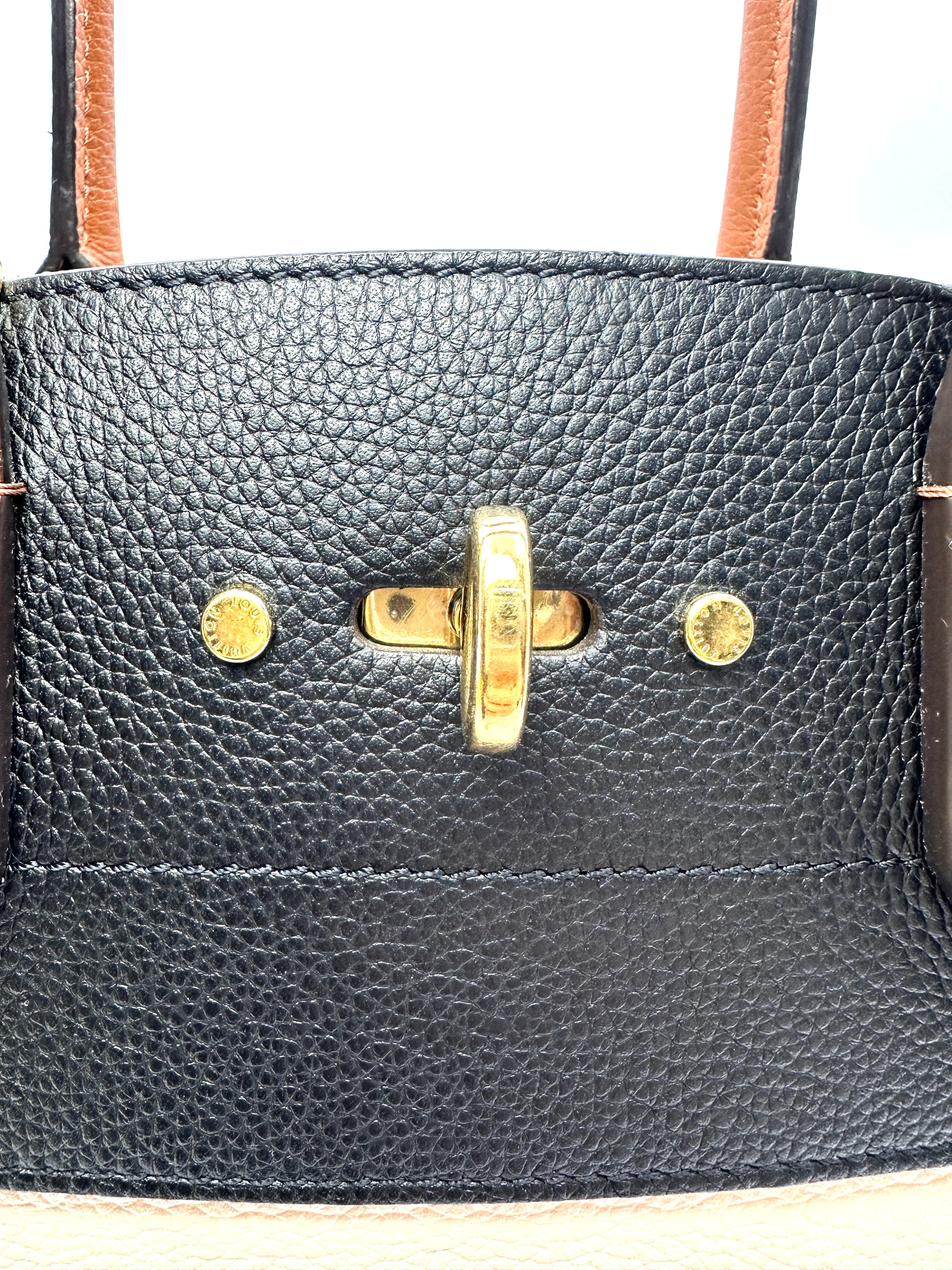 Louis Vuitton City Steamer Black/Beige Leather Handle Bag LV3053