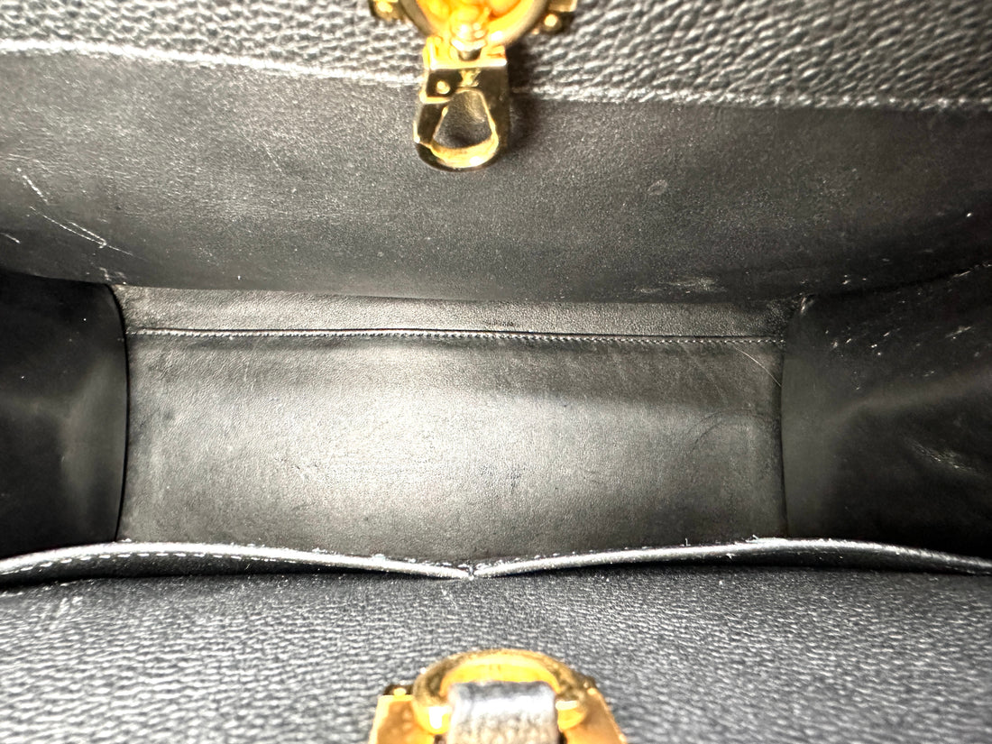 Louis Vuitton City Steamer Black/Beige Leather Handle Bag LV3053