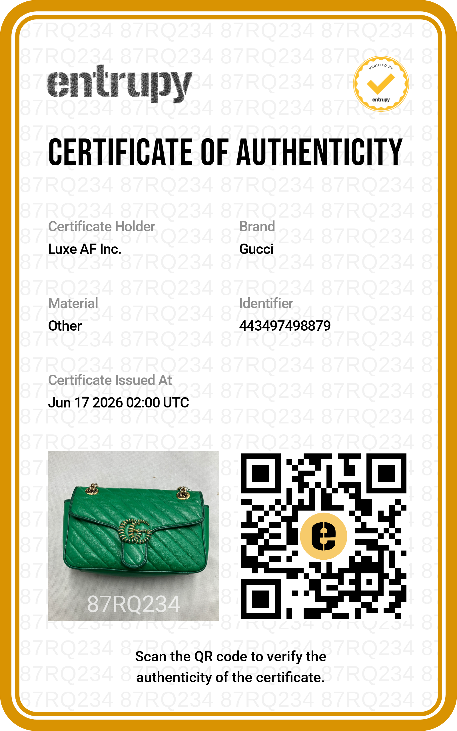 Gucci GG Marmont Green Matelasse Leather Shoulder Bag GG1344