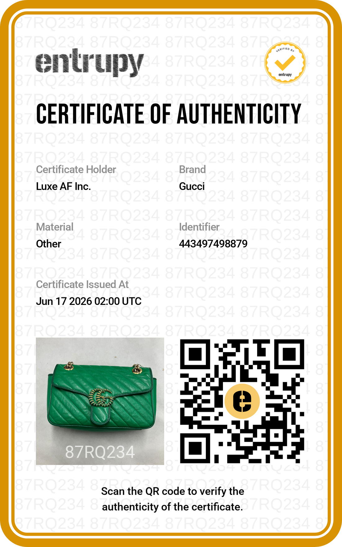 Gucci GG Marmont Green Matelasse Leather Shoulder Bag GG1344