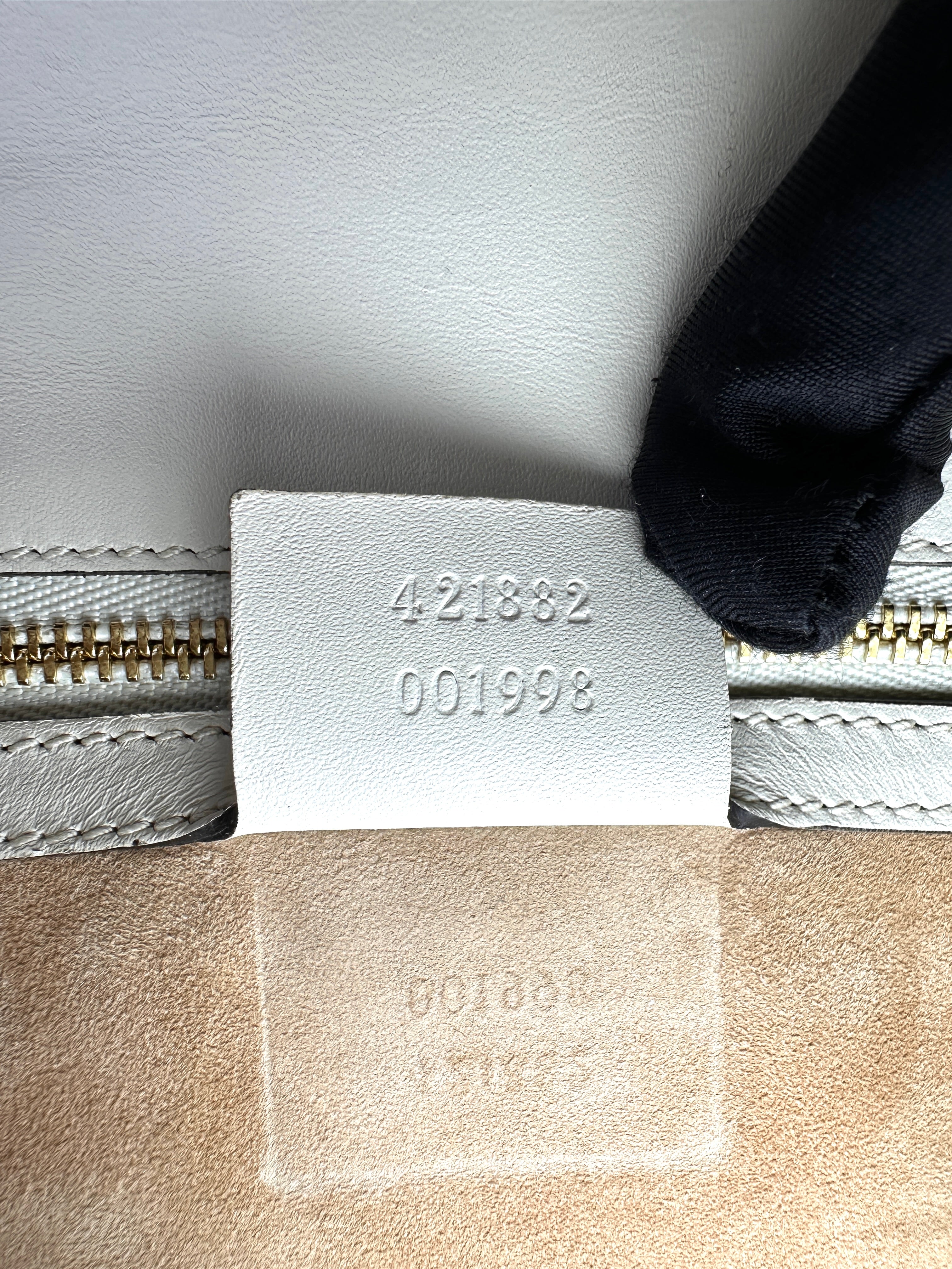 Gucci Sylvie White Leather Shoulder Bag GG1348