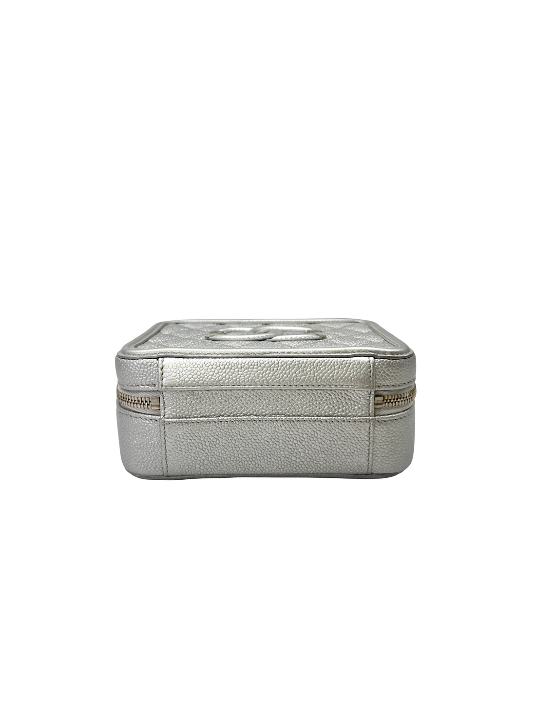 Chanel CC Filigree Grey Quilted Leather Top Handle Vanity Case(24***84) CC2194