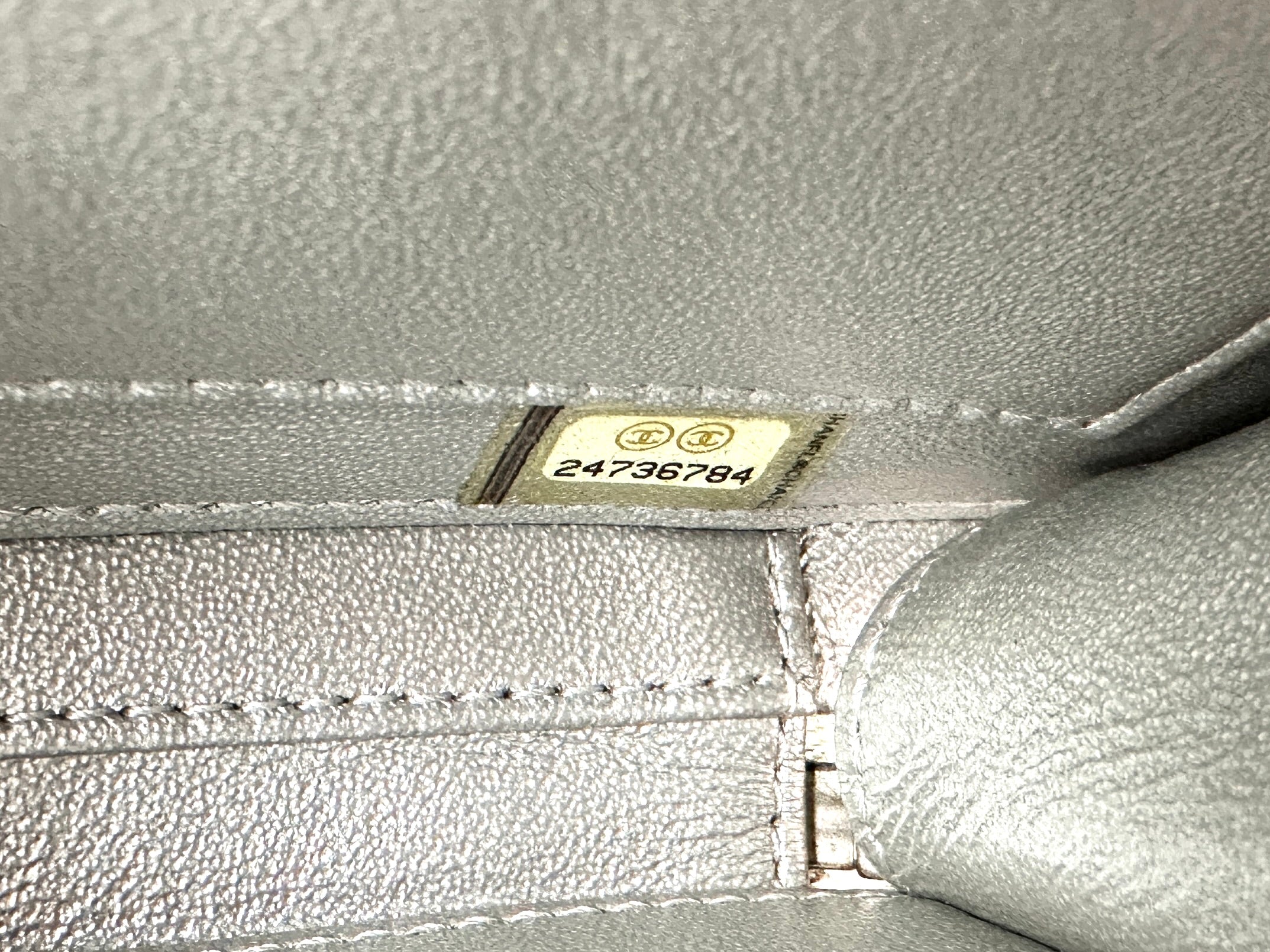 Chanel CC Filigree Grey Quilted Leather Top Handle Vanity Case(24***84) CC2194