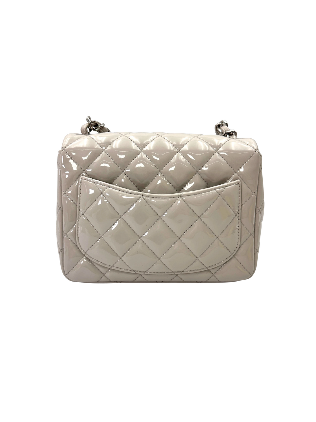Chanel Classic Flap White Quilted Patent Leather Chain Shoulder Bag(17***94) CC2196
