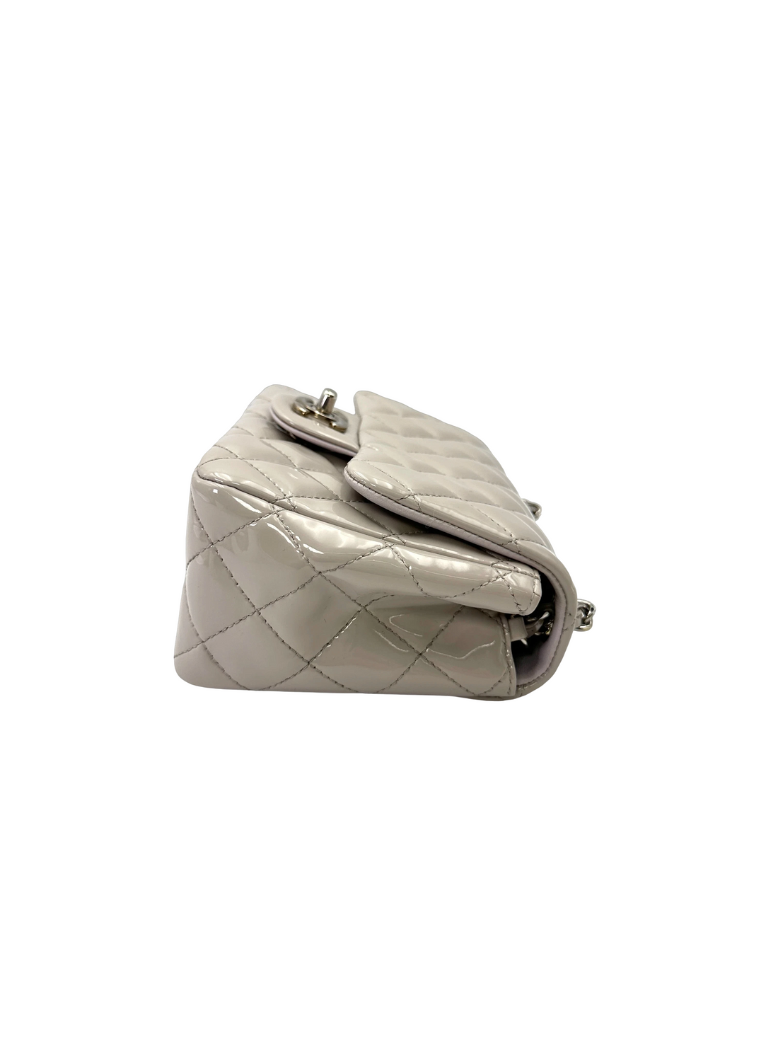 Chanel Classic Flap White Quilted Patent Leather Chain Shoulder Bag(17***94) CC2196