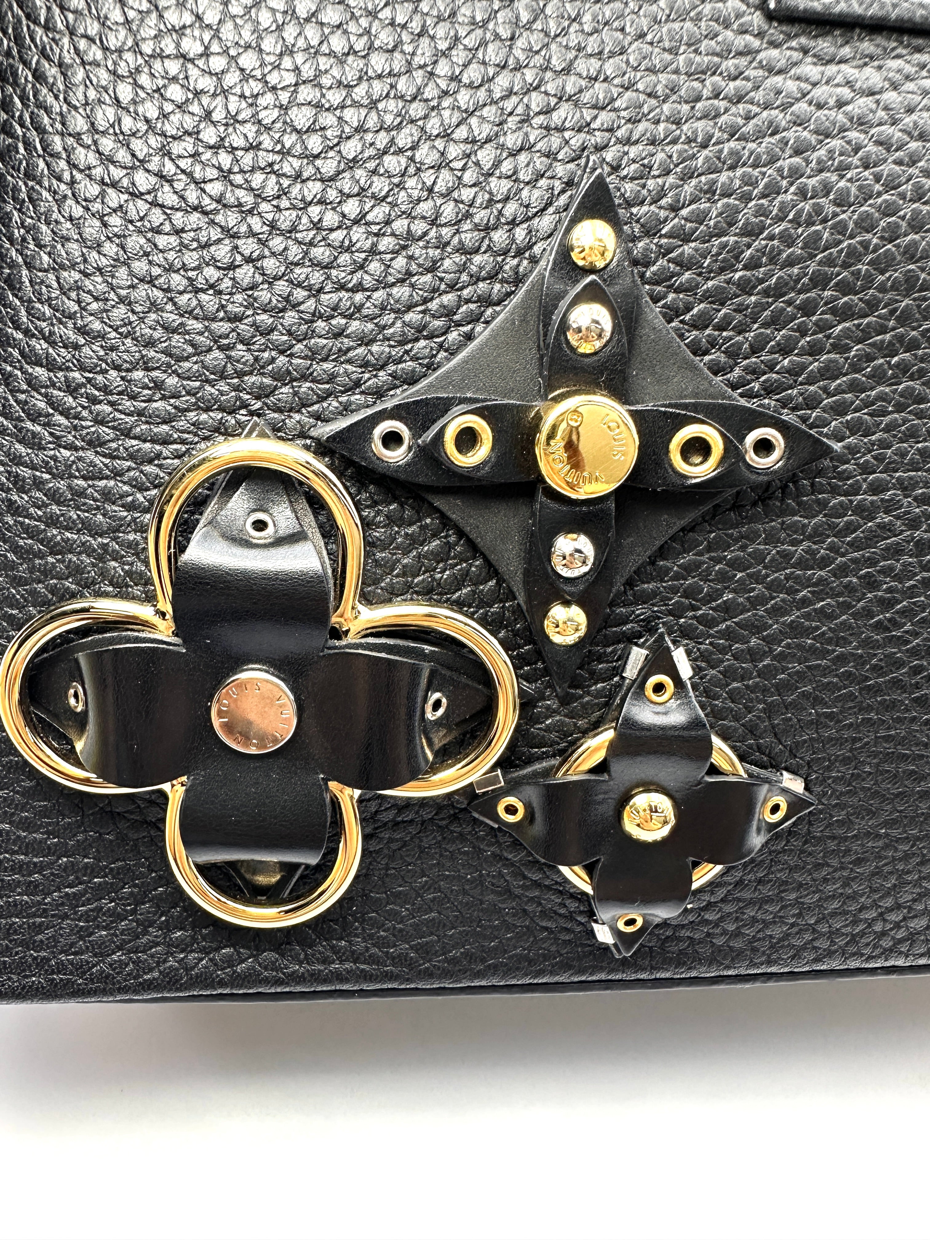 Louis Vuitton Capucines Black Monogram Flowers Top Handle Bag LV3056