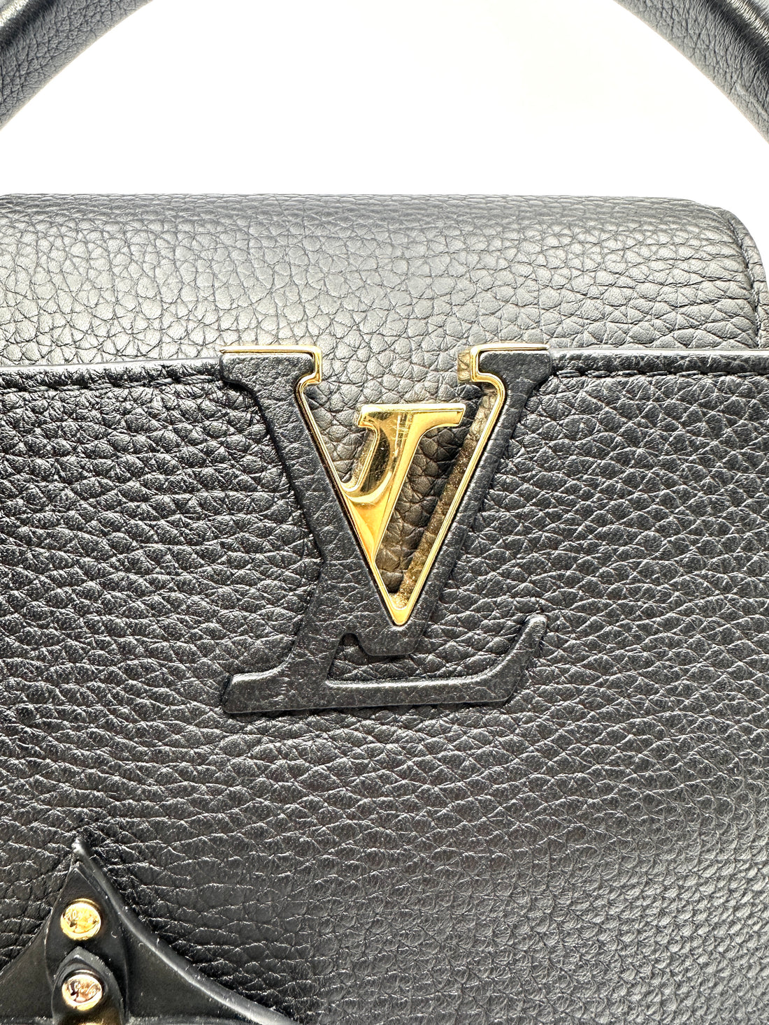 Louis Vuitton Capucines Black Monogram Flowers Top Handle Bag LV3056