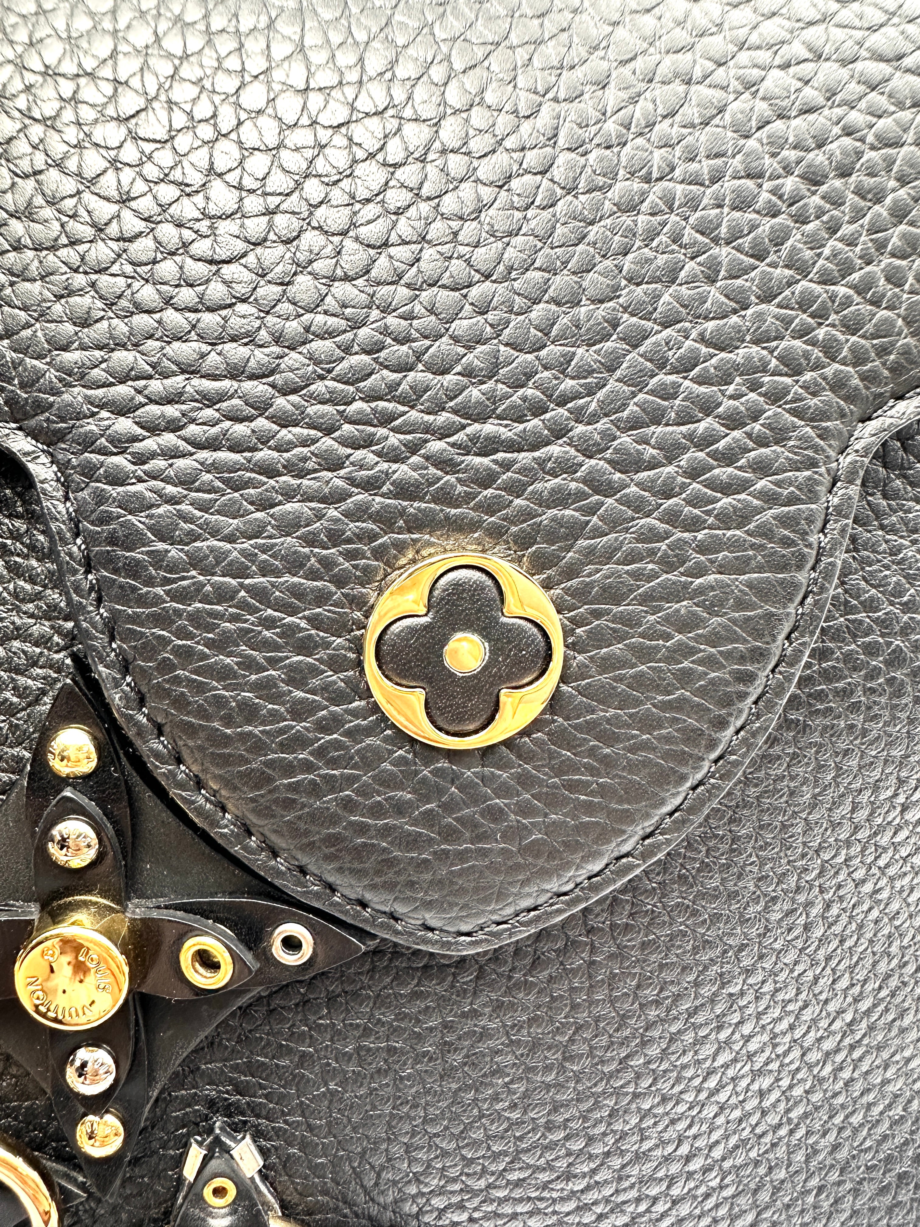 Louis Vuitton Capucines Black Monogram Flowers Top Handle Bag LV3056