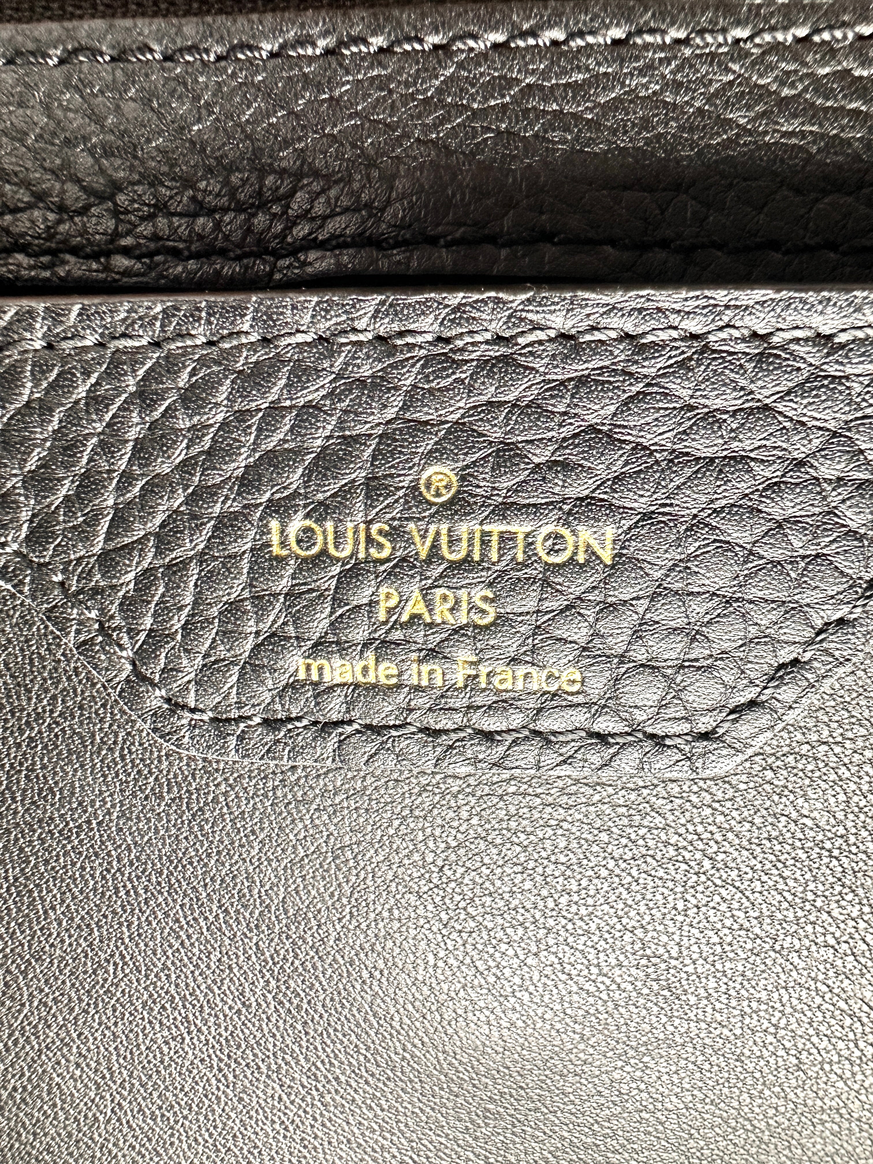 Louis Vuitton Capucines Black Monogram Flowers Top Handle Bag LV3056
