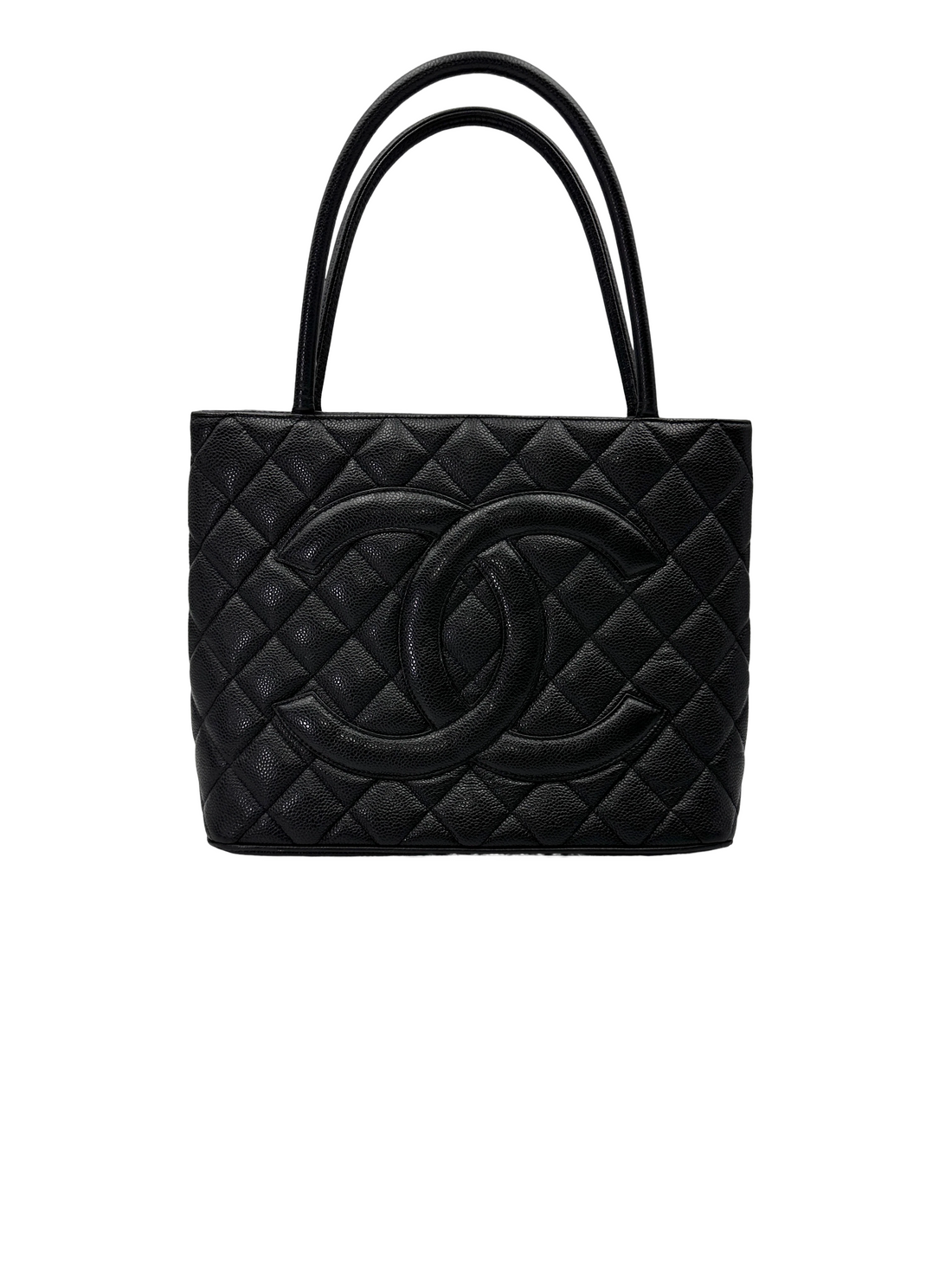 Chanel Medallion Black Quilted Leather Tote Handle Bag(77***45) CC2193