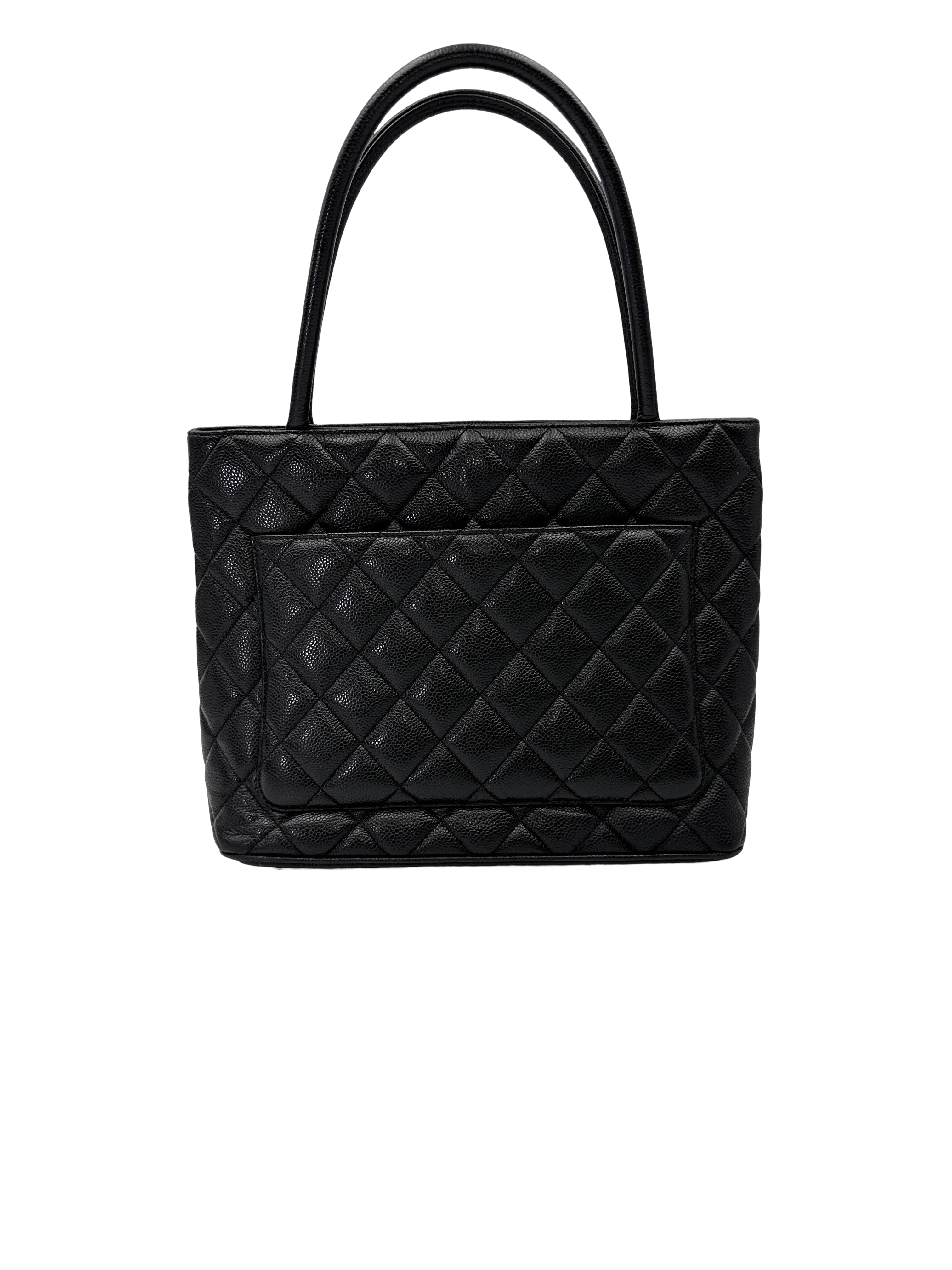 Chanel Medallion Black Quilted Leather Tote Handle Bag(77***45) CC2193