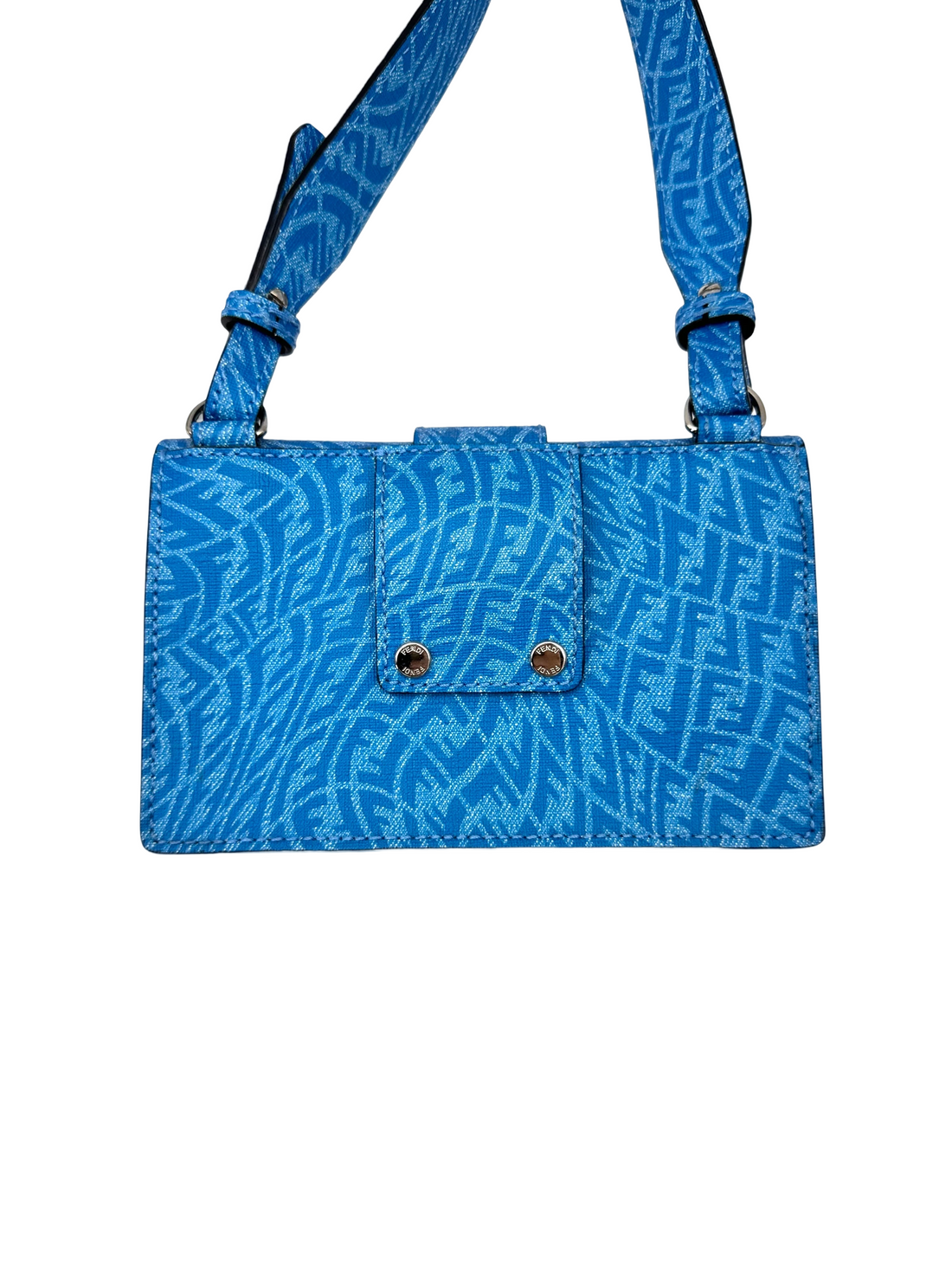 Fendi x Sarah Coleman Blue FF Baguette Shoulder Bag FF124