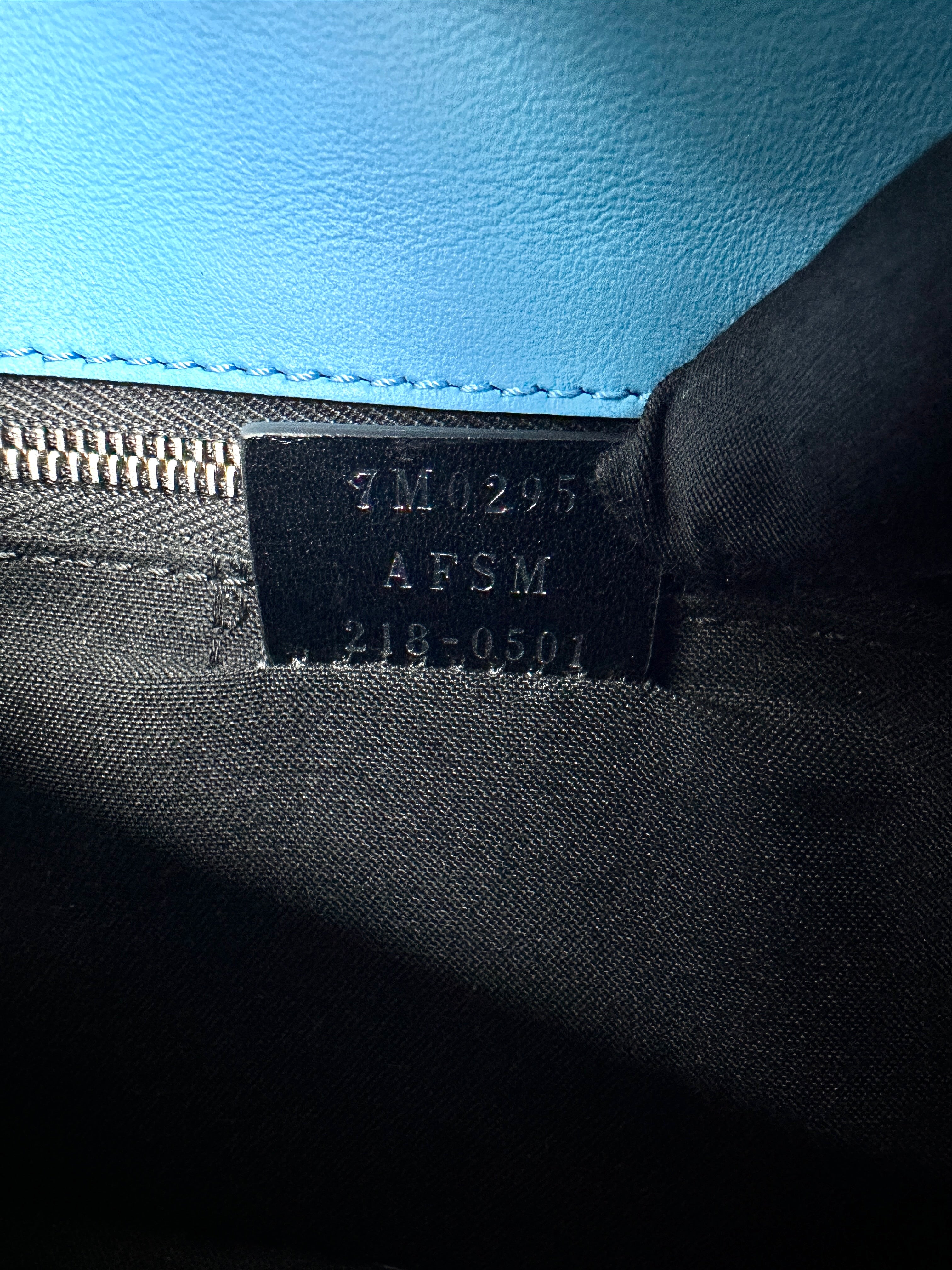 Fendi x Sarah Coleman Blue FF Baguette Shoulder Bag FF124
