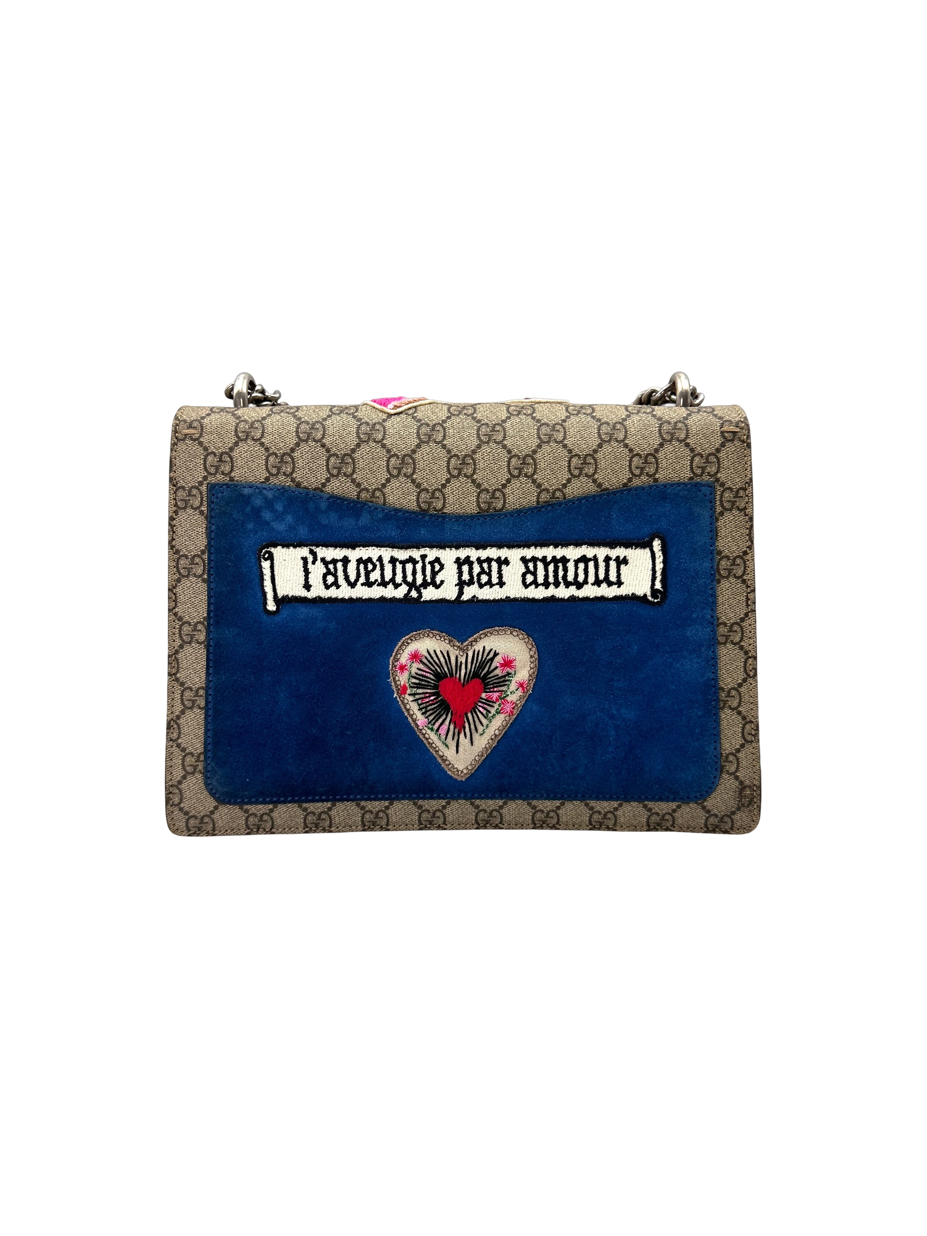 Gucci Dionysus GG Supreme Embroidered Cat & Butterfly Large Size Shoulder Bag GG1347