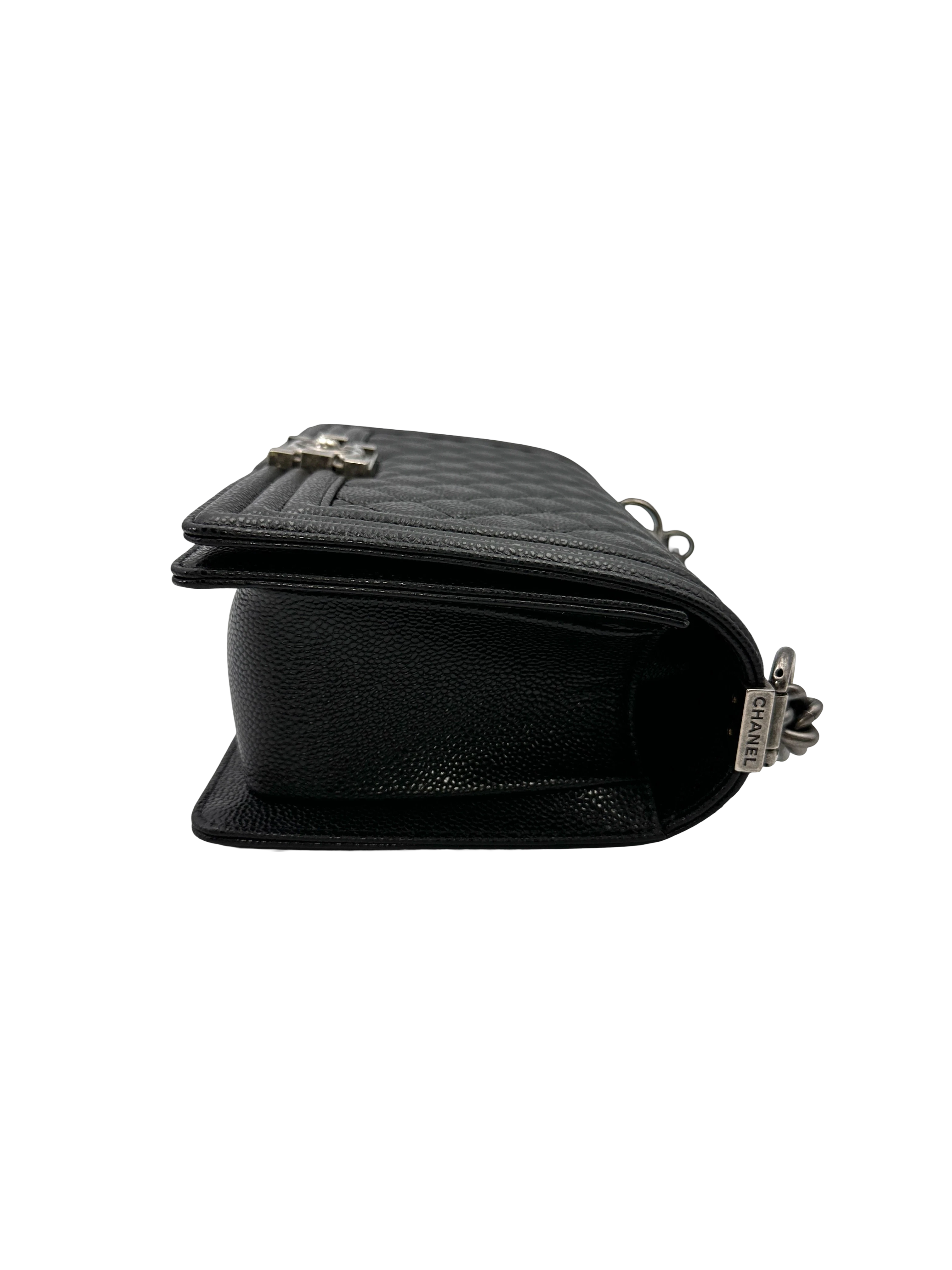 Chanel LeBoy Black Quilted Leather Flap Bag With Silver Buckle(18***94) CC2197
