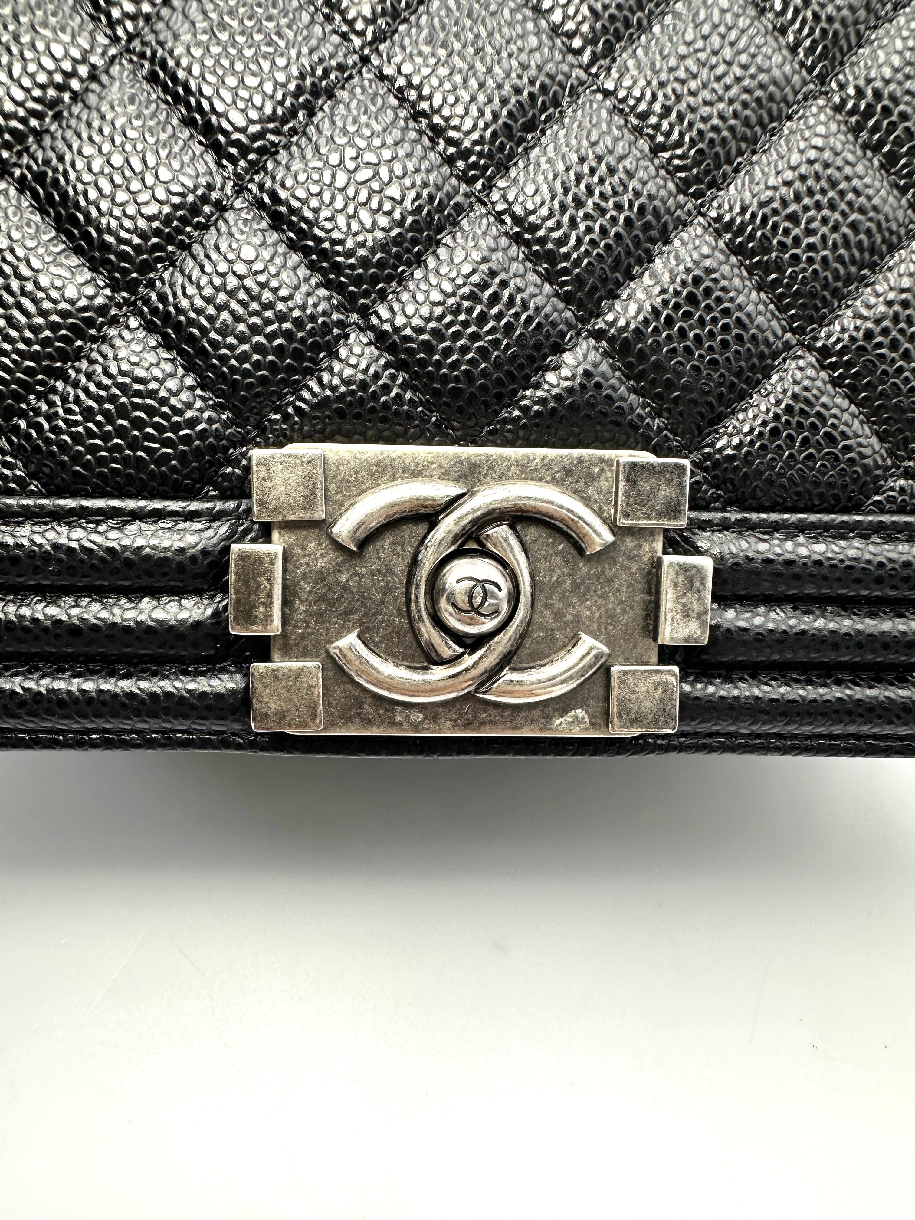 Chanel LeBoy Black Quilted Leather Flap Bag With Silver Buckle(18***94) CC2197