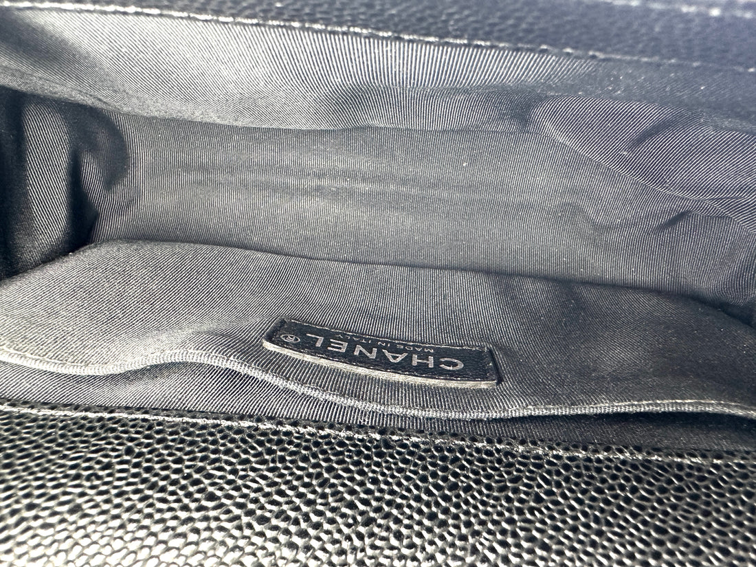 Chanel LeBoy Black Quilted Leather Flap Bag With Silver Buckle(18***94) CC2197