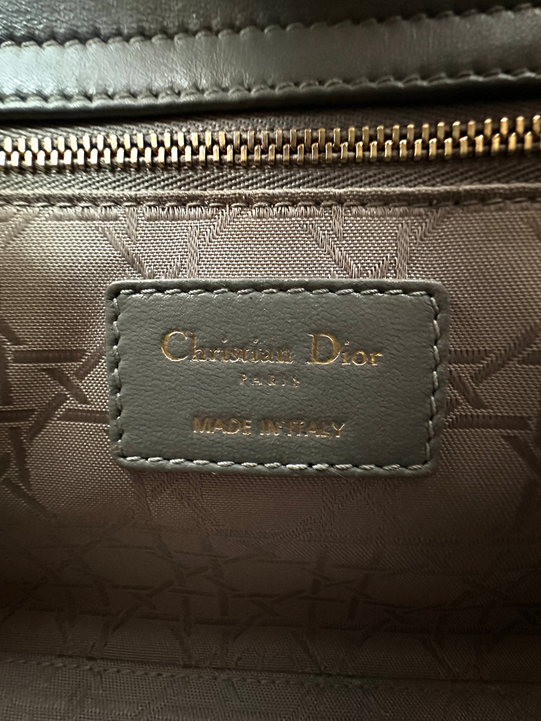 Christian Dior Lady Dior Grey Cannage Lambskin Handle Bag With Gold Charms DR809