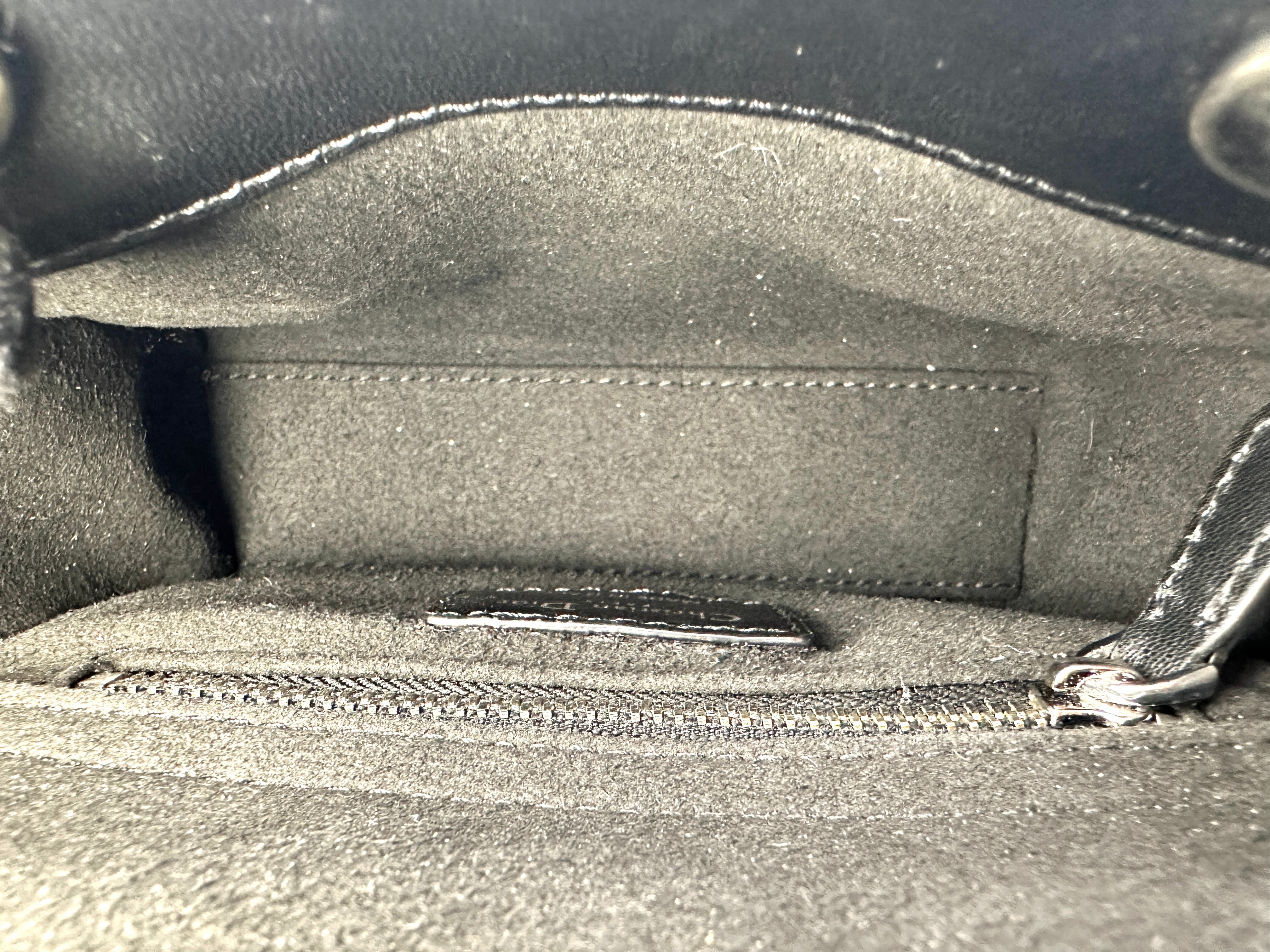 Christian Dior Lady Dior Black Cannage Lambskin Handle Bag With Silver Charms DR808