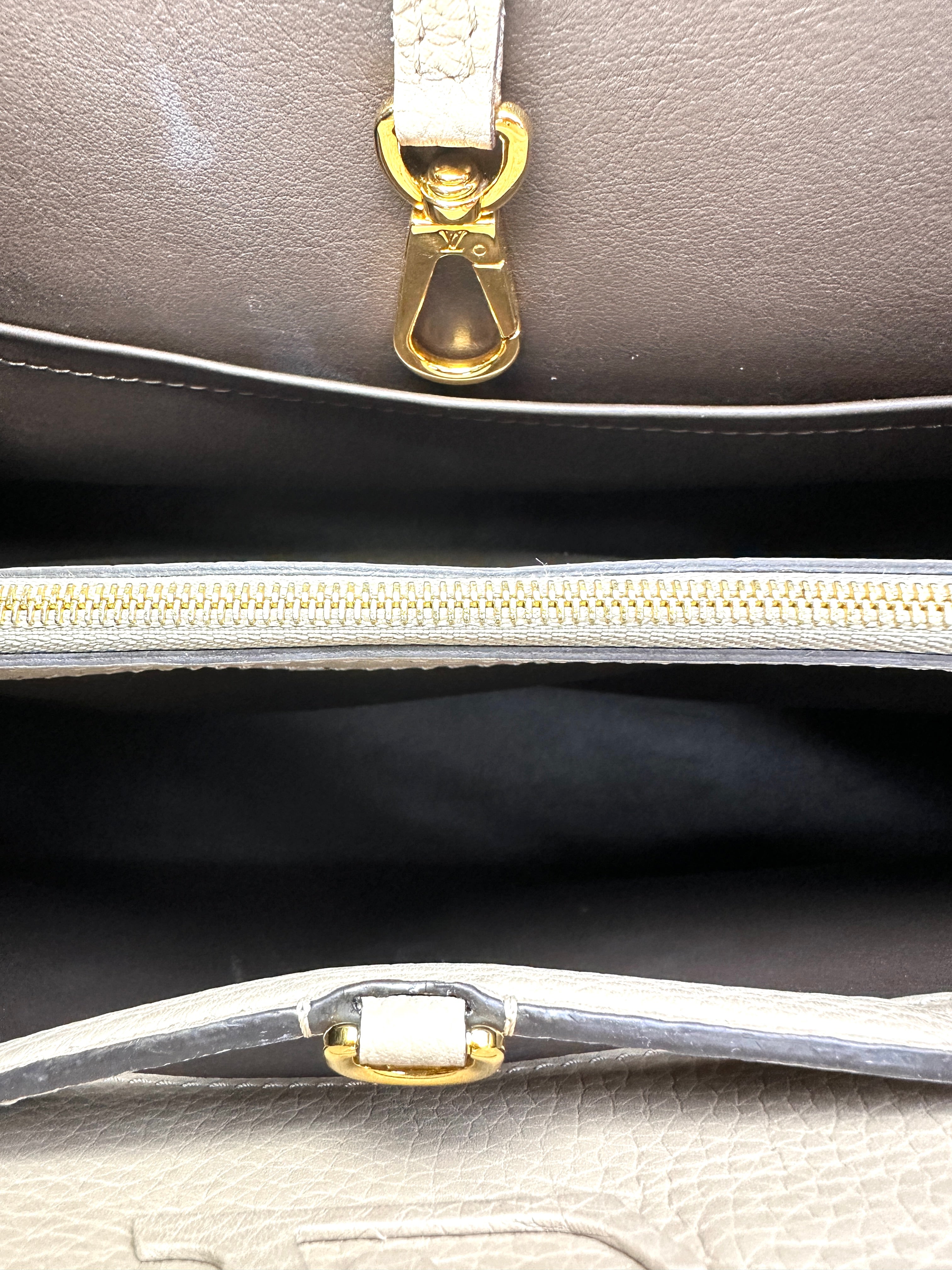 Louis Vuitton Capucines Grey Taurillon Leather Python Handle Bag LV3059