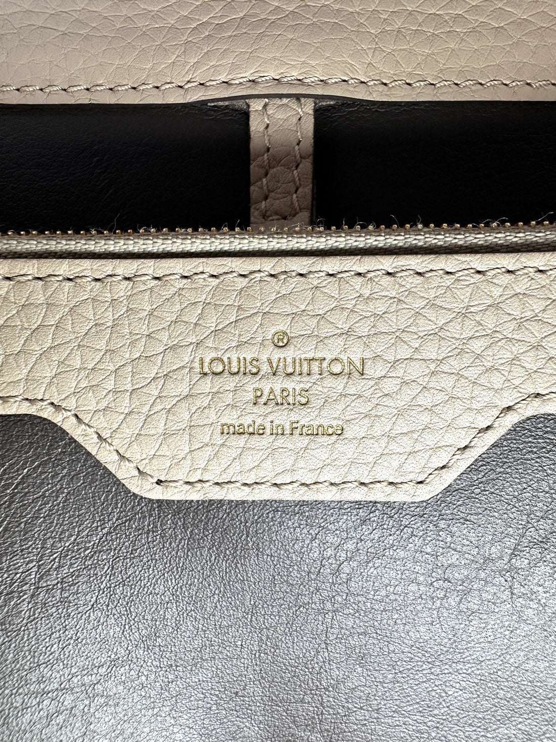 Louis Vuitton Capucines Grey Taurillon Leather Python Handle Bag LV3059