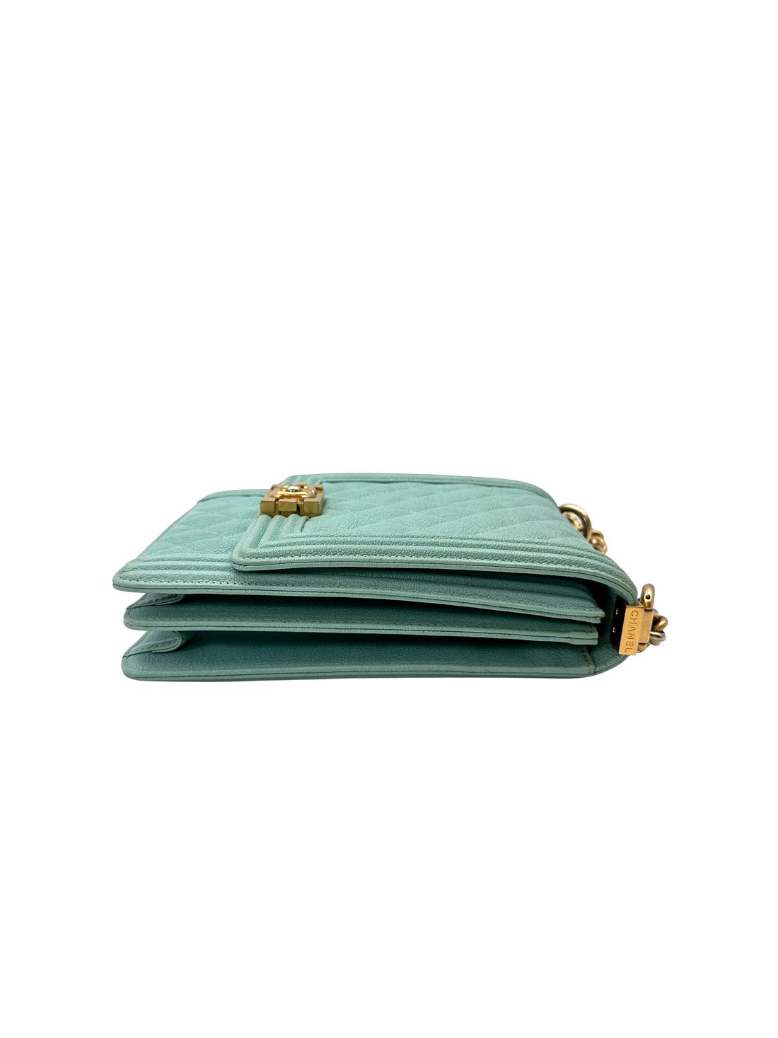 Chanel North South LeBoy Mint Green Quilted Leather Shoulder Bag(27***15) CC2195
