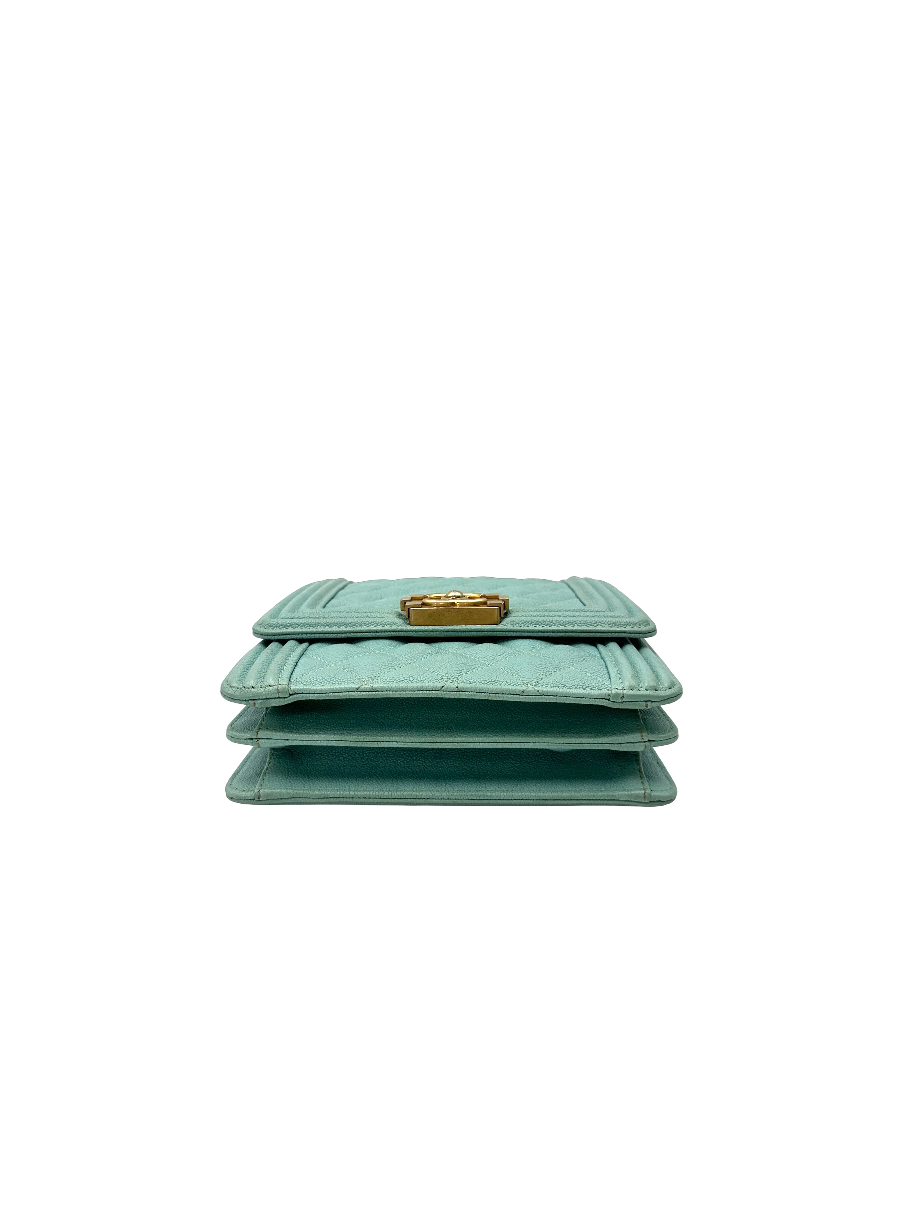 Chanel North South LeBoy Mint Green Quilted Leather Shoulder Bag(27***15) CC2195