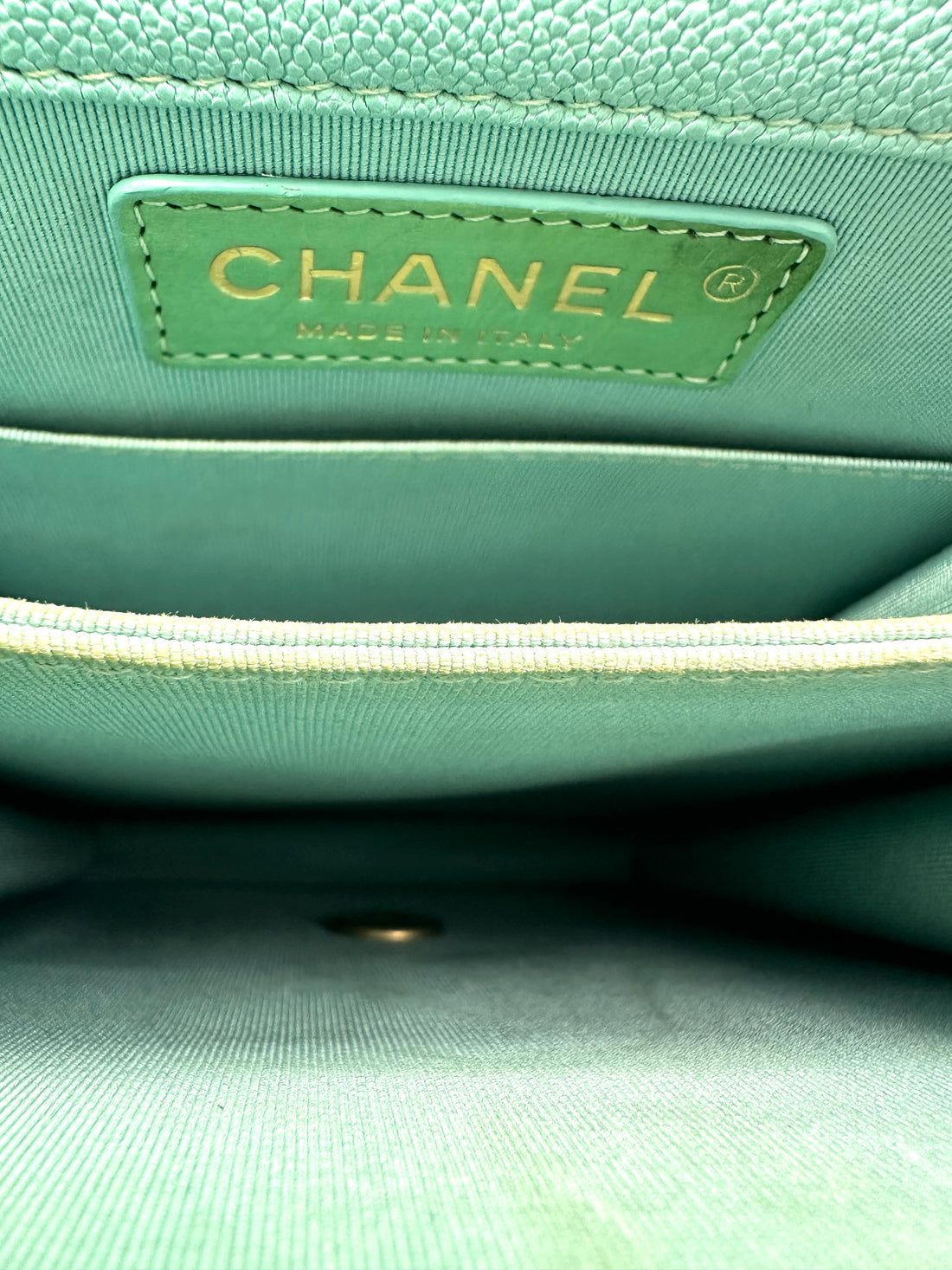 Chanel North South LeBoy Mint Green Quilted Leather Shoulder Bag(27***15) CC2195
