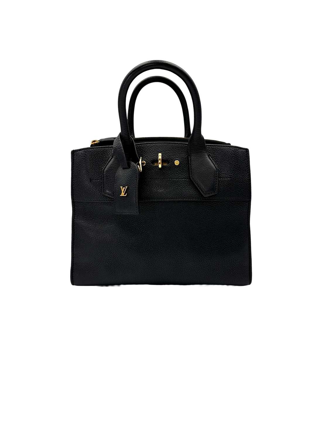 Louis Vuitton City Steamer Black Leather Handle Bag LV3058