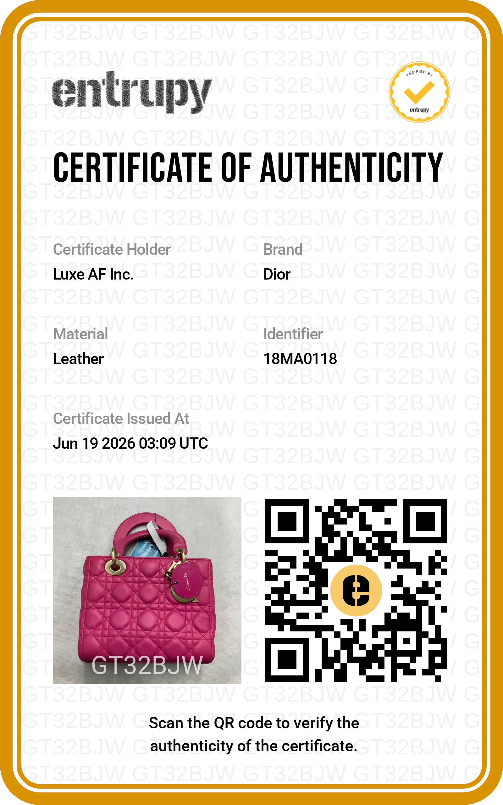 Christian Dior Lady Dior Pink Cannage Lambskin Handle Bag With Gold Charms DR810