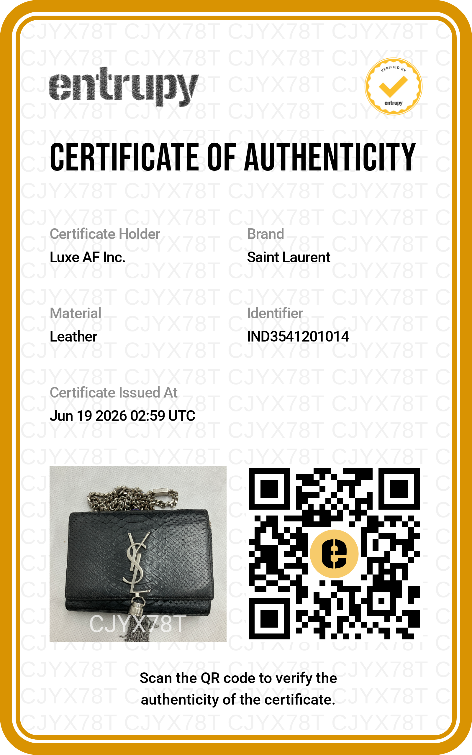 Saint Laurent Kate Tassel Black Python Leather Small Size Shoulder Bag SL264