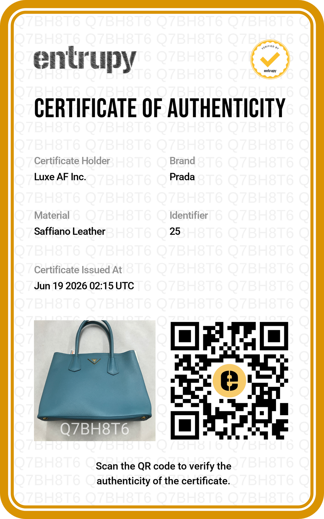 Prada Double Light Blue Saffiano Cuir Leather Handle Bag PR501