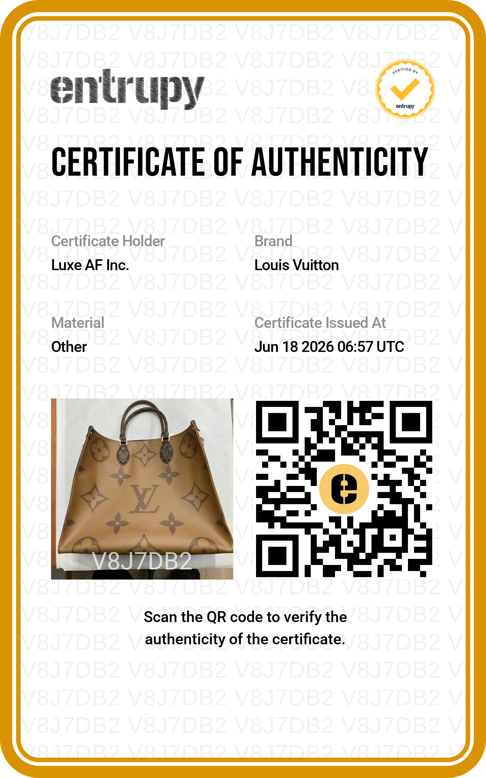 Louis Vuitton Onthego GM Monogram Canvas Handle Bag LV3062