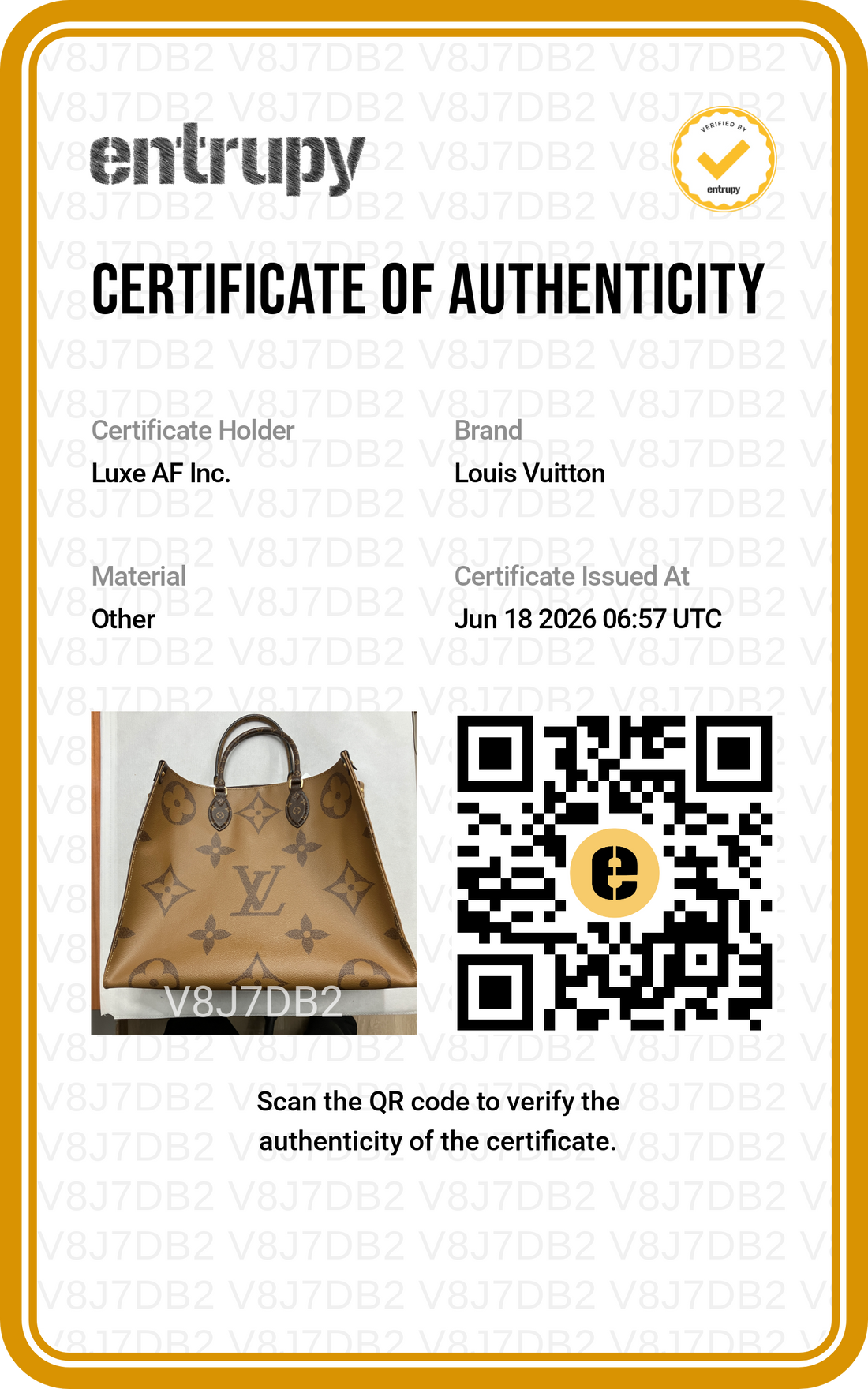 Louis Vuitton Onthego GM Monogram Canvas Handle Bag LV3062