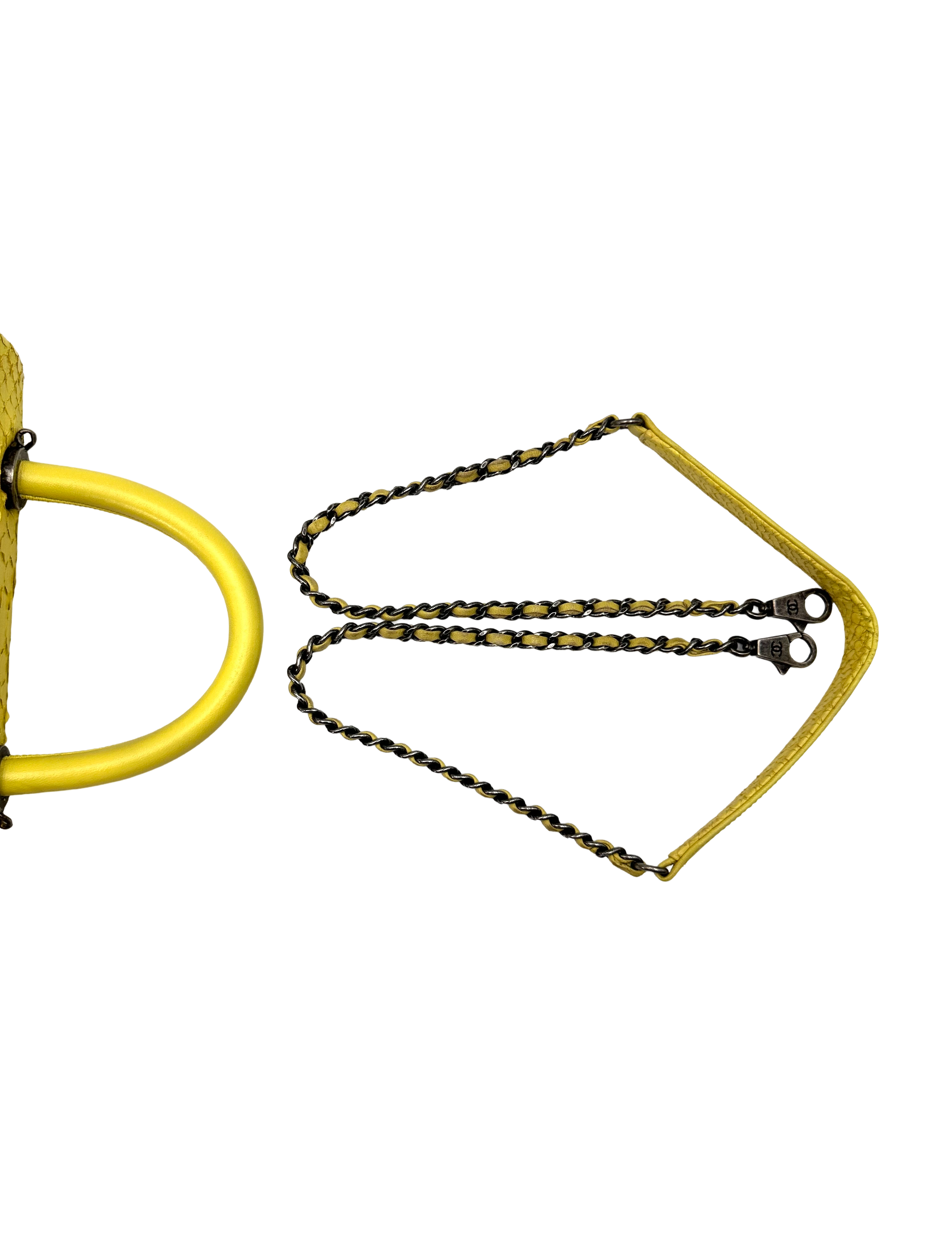 Chanel CoCo Handle Yellow Python Leather Shoulder Bag(23***64) CC2214