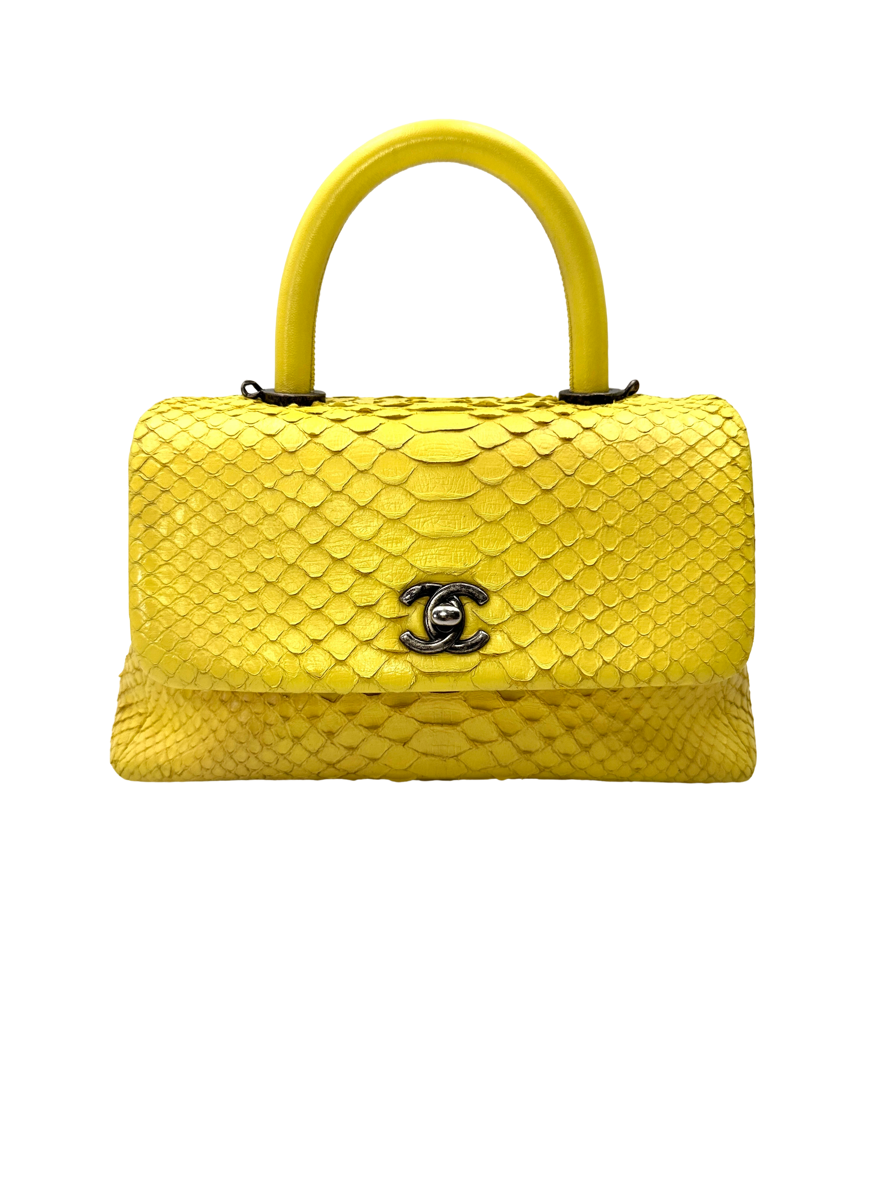 Chanel CoCo Handle Yellow Python Leather Shoulder Bag(23***64) CC2214