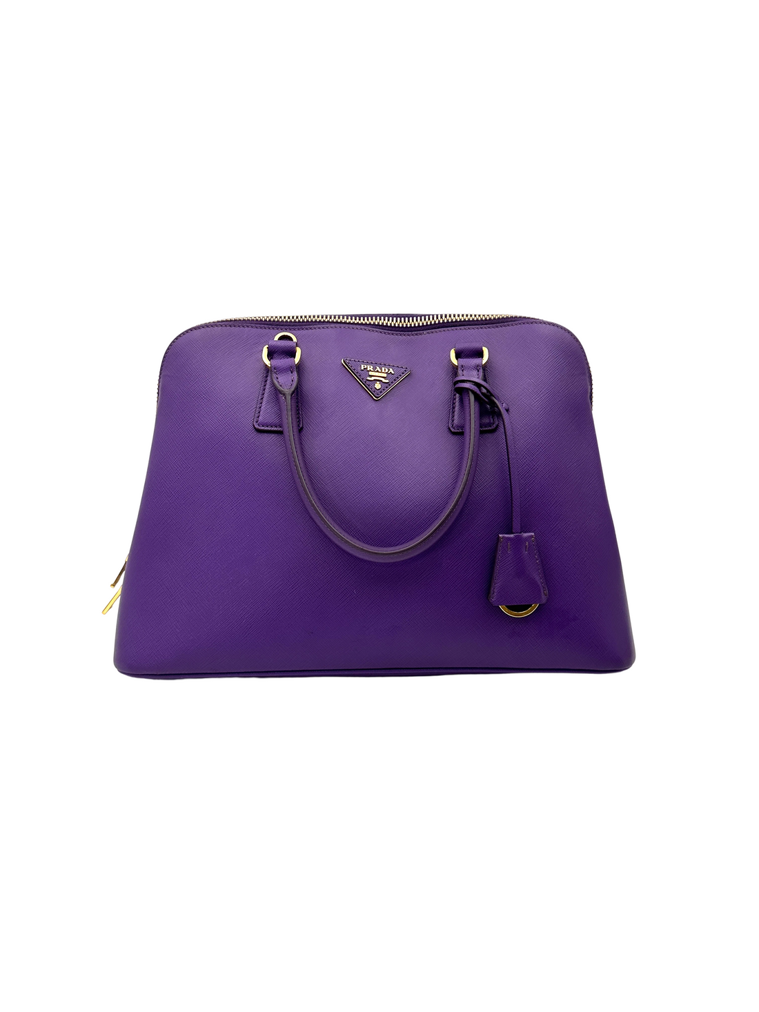 Prada Promenade Purple Saffiano Leather Large Size Handle Bag PR500