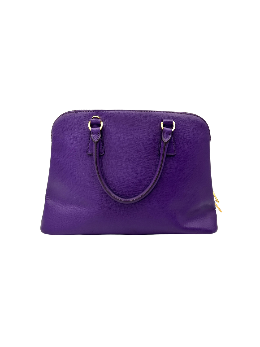 Prada Promenade Purple Saffiano Leather Large Size Handle Bag PR500