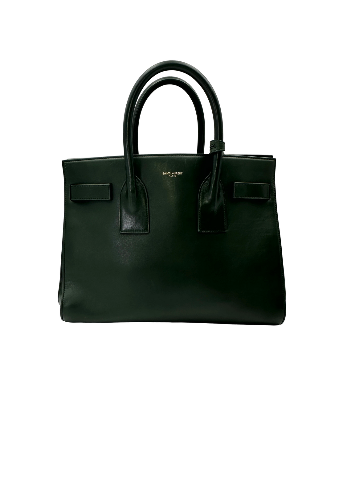 Saint Laurent Sac de Jour Green Leather Handle Bag SL263