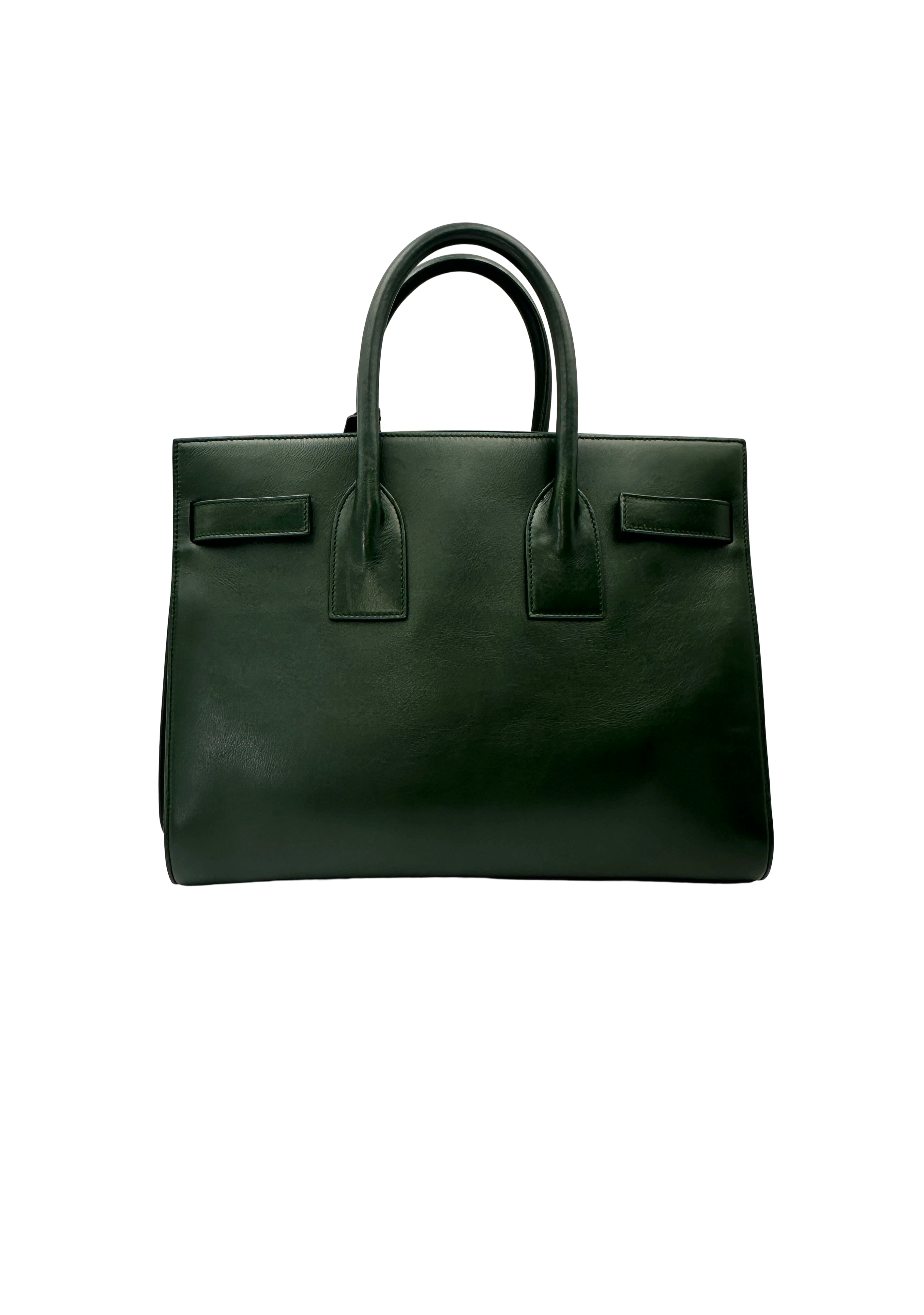 Saint Laurent Sac de Jour Green Leather Handle Bag SL263