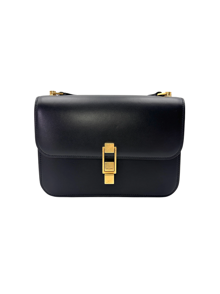 Saint Laurent Le Carre Black Leather Shoulder Bag CE175