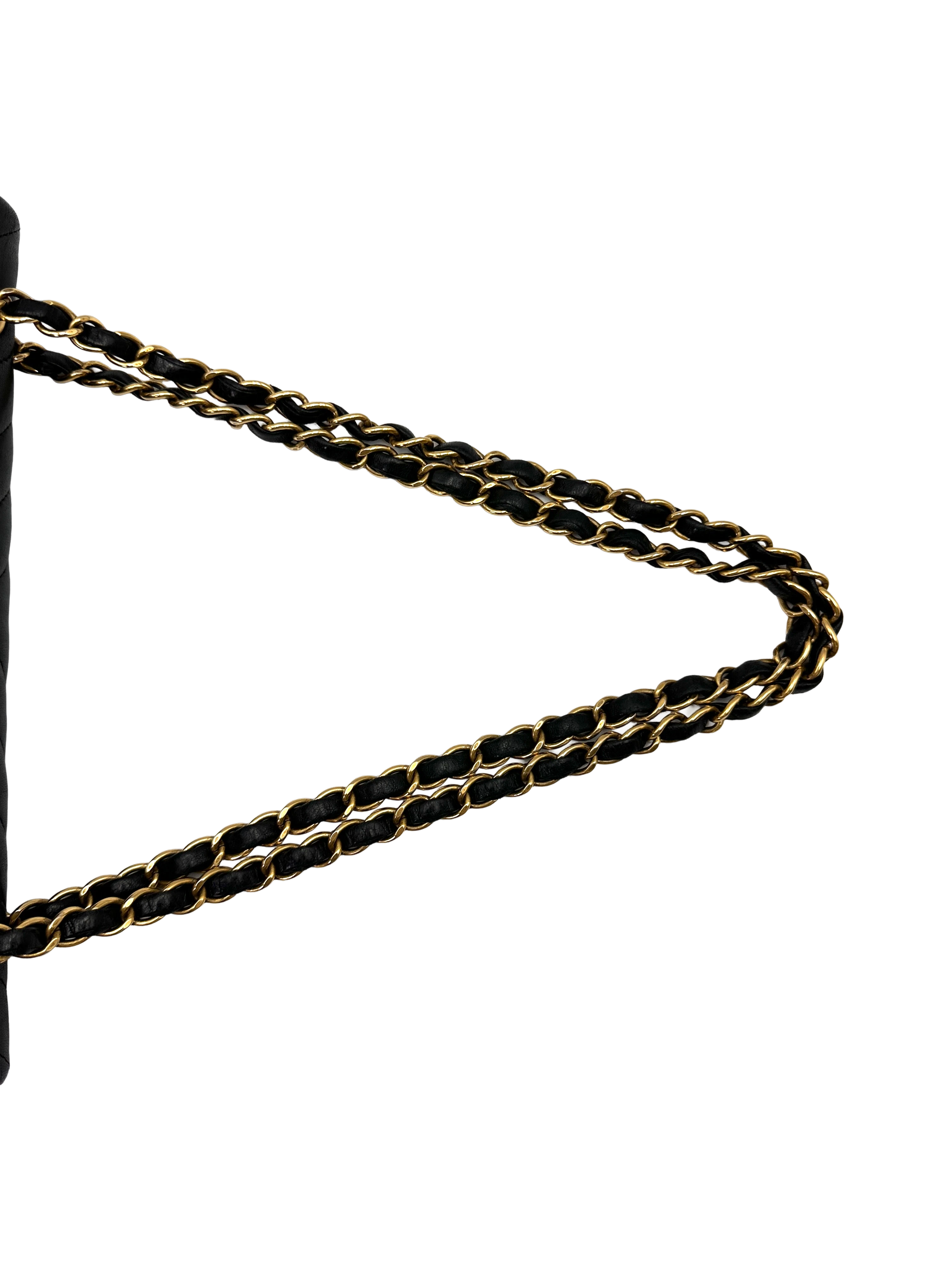 Chanel Classic Flap Black Chevron Quilted Lambskin Medium Size Shoulder Bag With Gold Buckle(21***93) CC2209