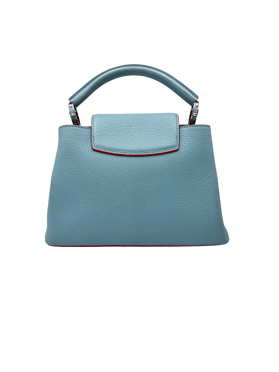 Louis Vuitton Capucines MM Blue Taurillon Leather Handle Bag LV3067