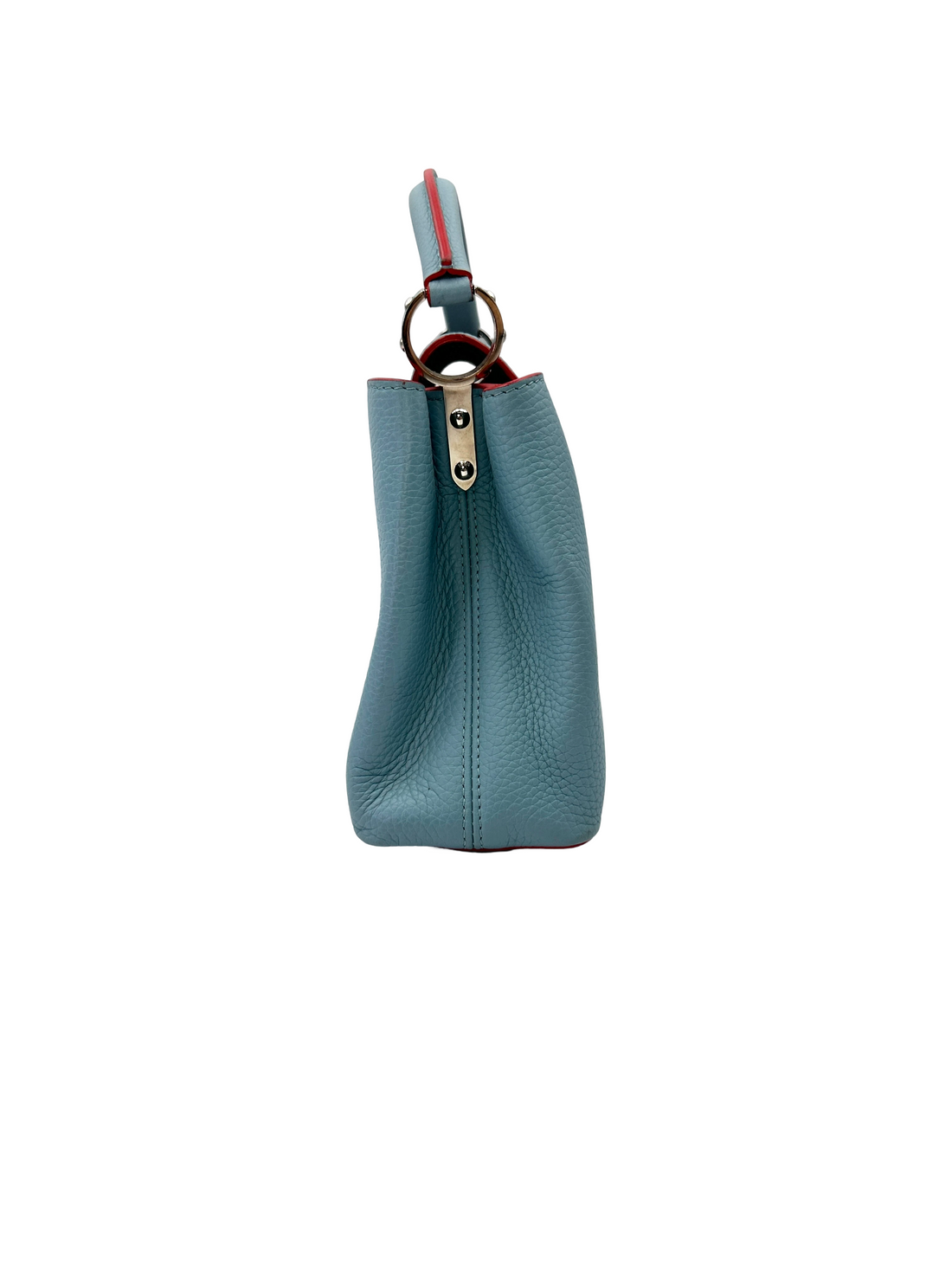 Louis Vuitton Capucines MM Blue Taurillon Leather Handle Bag LV3067