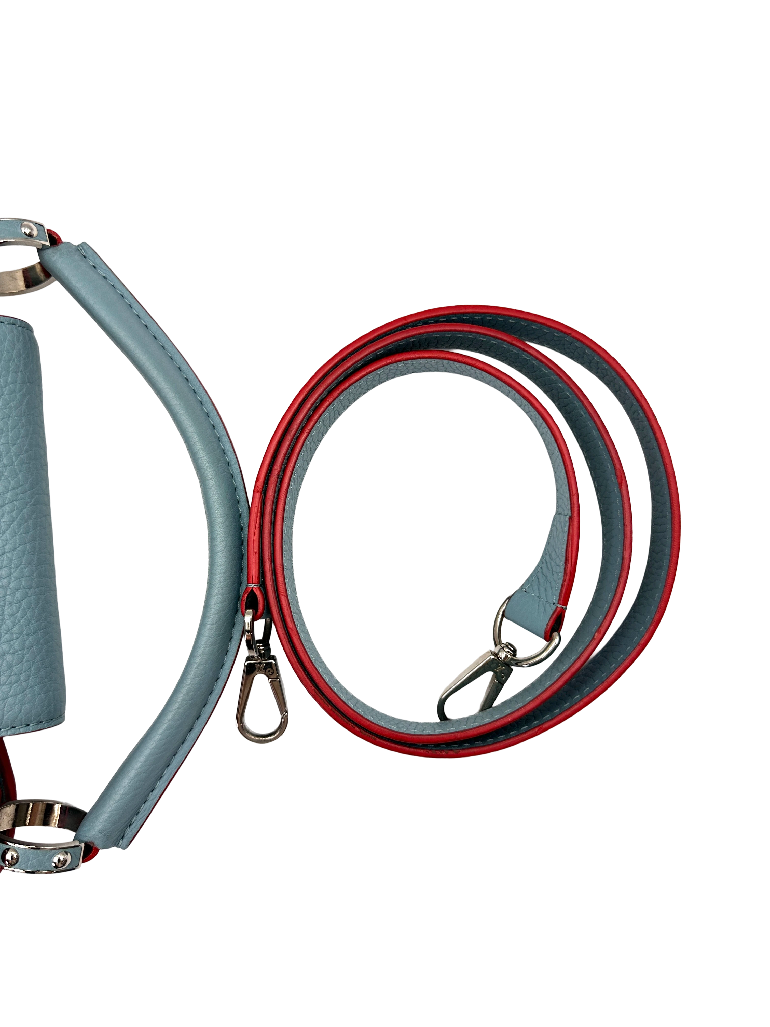 Louis Vuitton Capucines MM Blue Taurillon Leather Handle Bag LV3067