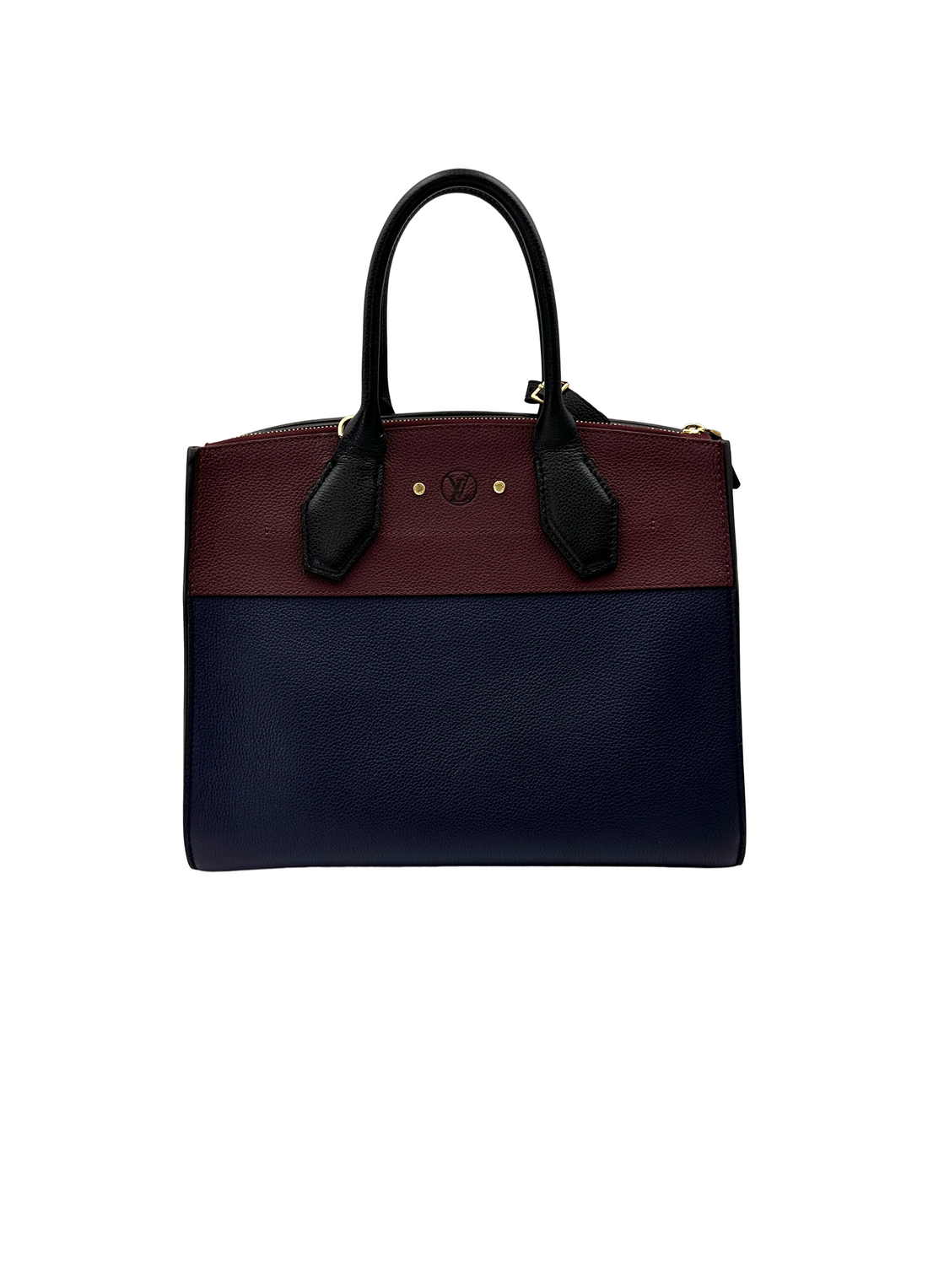 Louis Vuitton City Steamer Black/Dark Red Leather Handle Bag LV3066