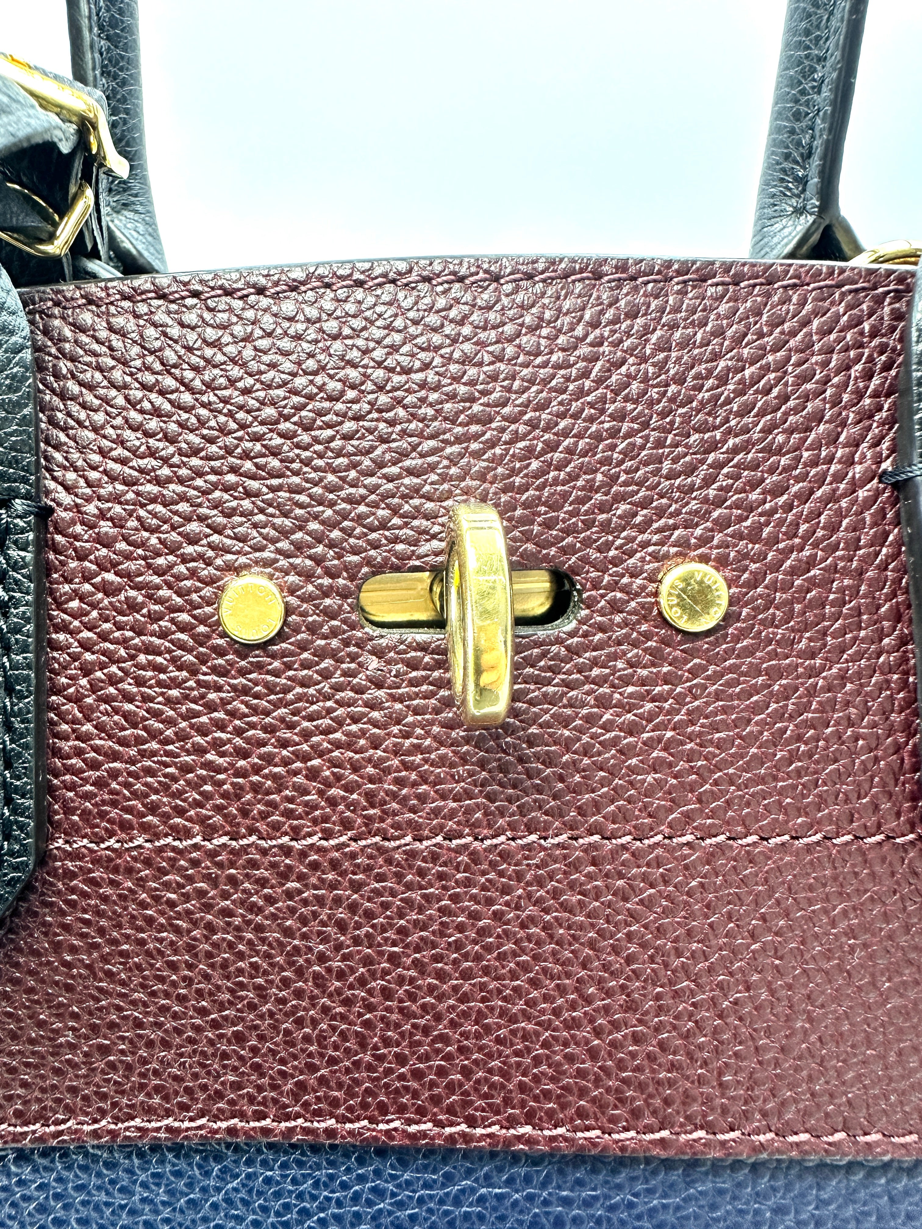 Louis Vuitton City Steamer Black/Dark Red Leather Handle Bag LV3066