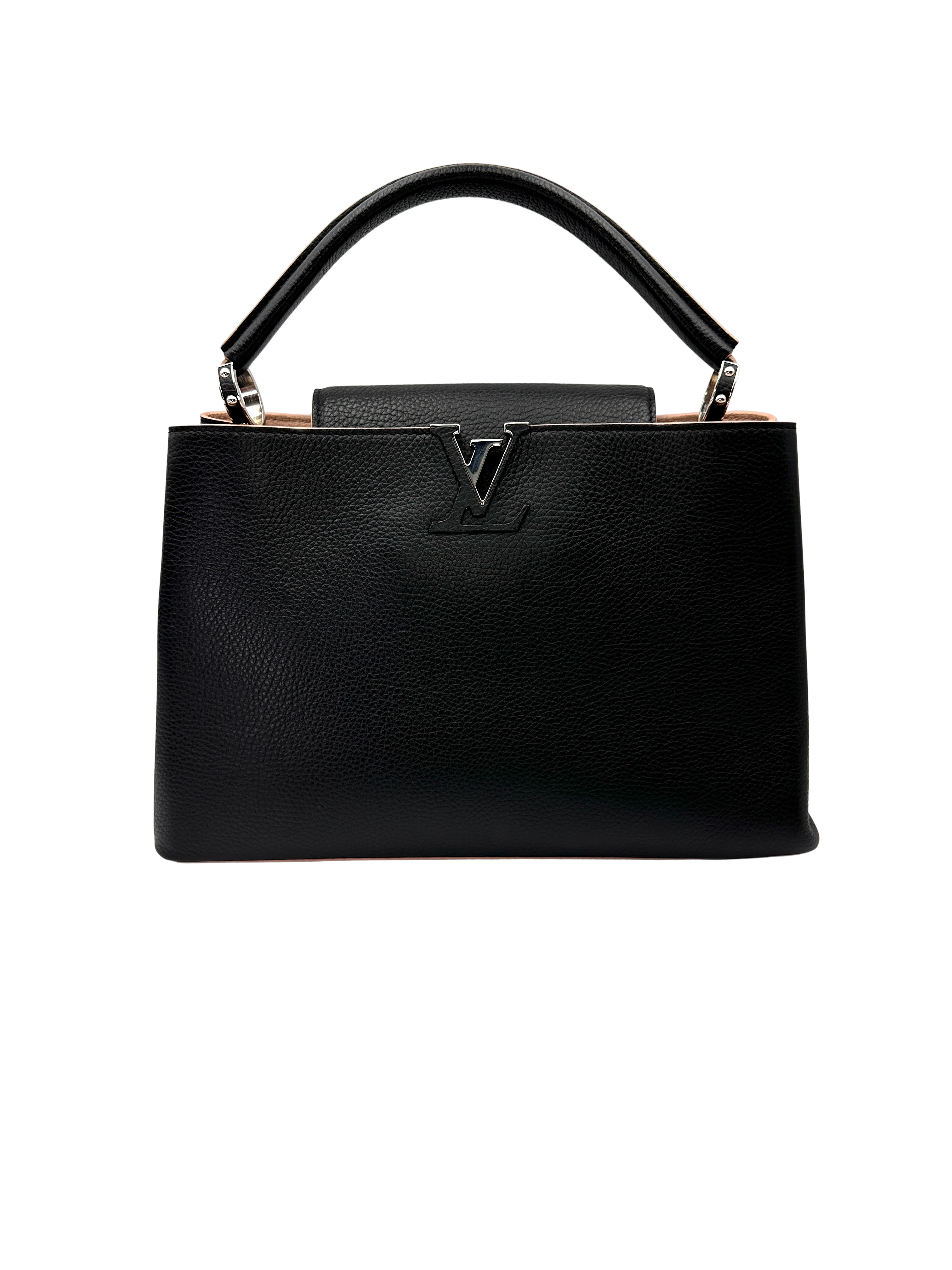 Louis Vuitton Capucines Black Taurillon Leather Handle Bag LV3061